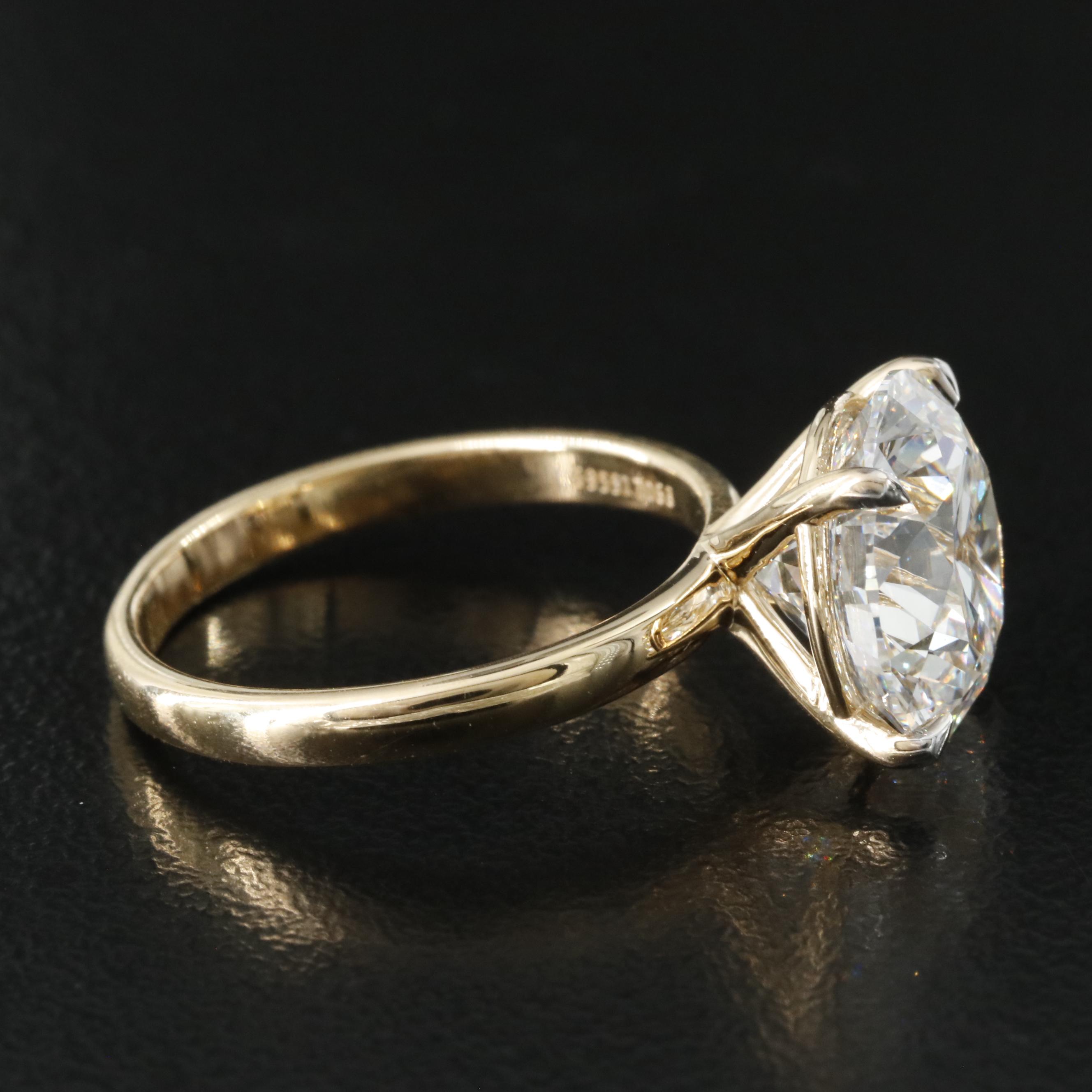 18K 5.09 CT Lab Grown Diamond Solitaire Ring with IGI Report