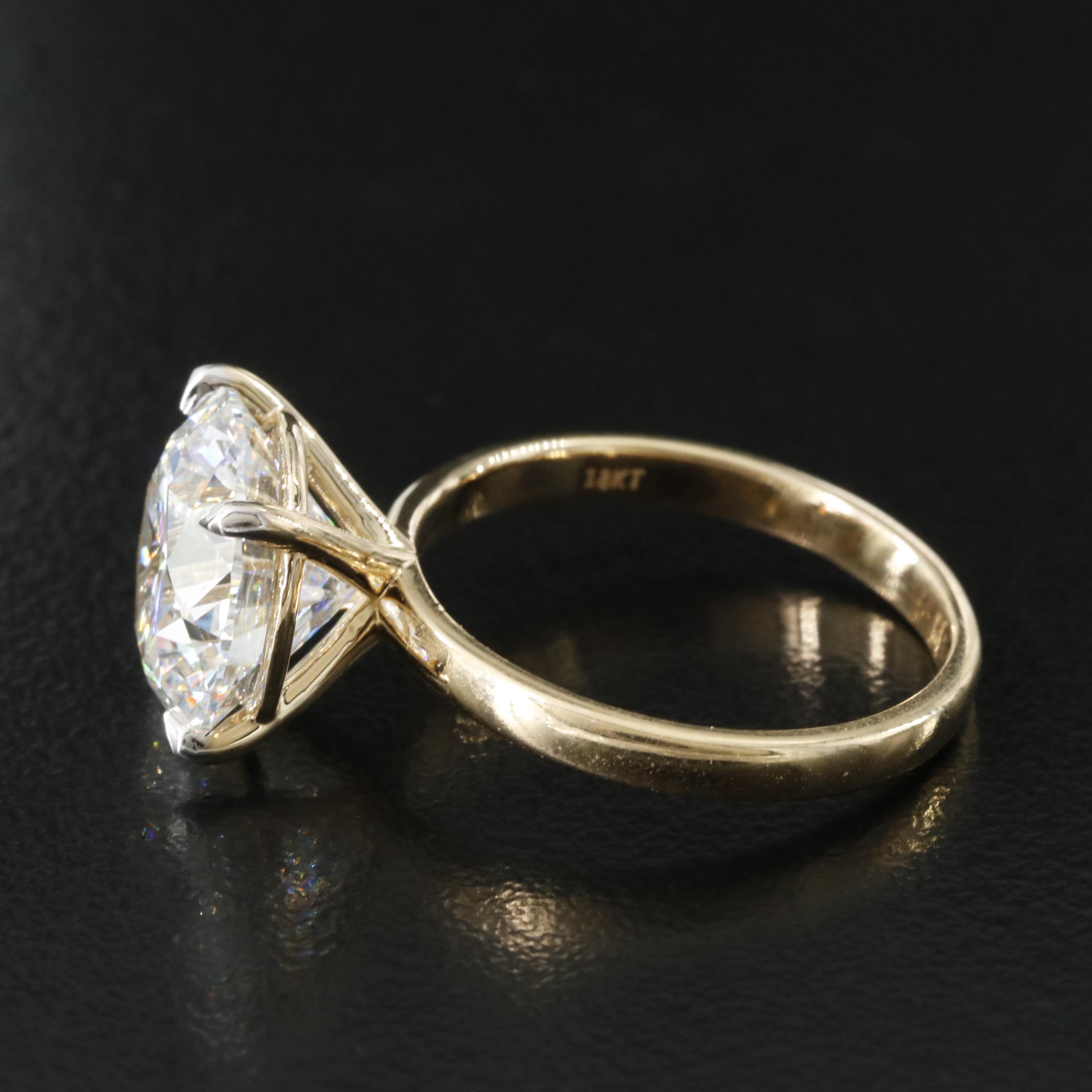 18K 5.09 CT Lab Grown Diamond Solitaire Ring with IGI Report