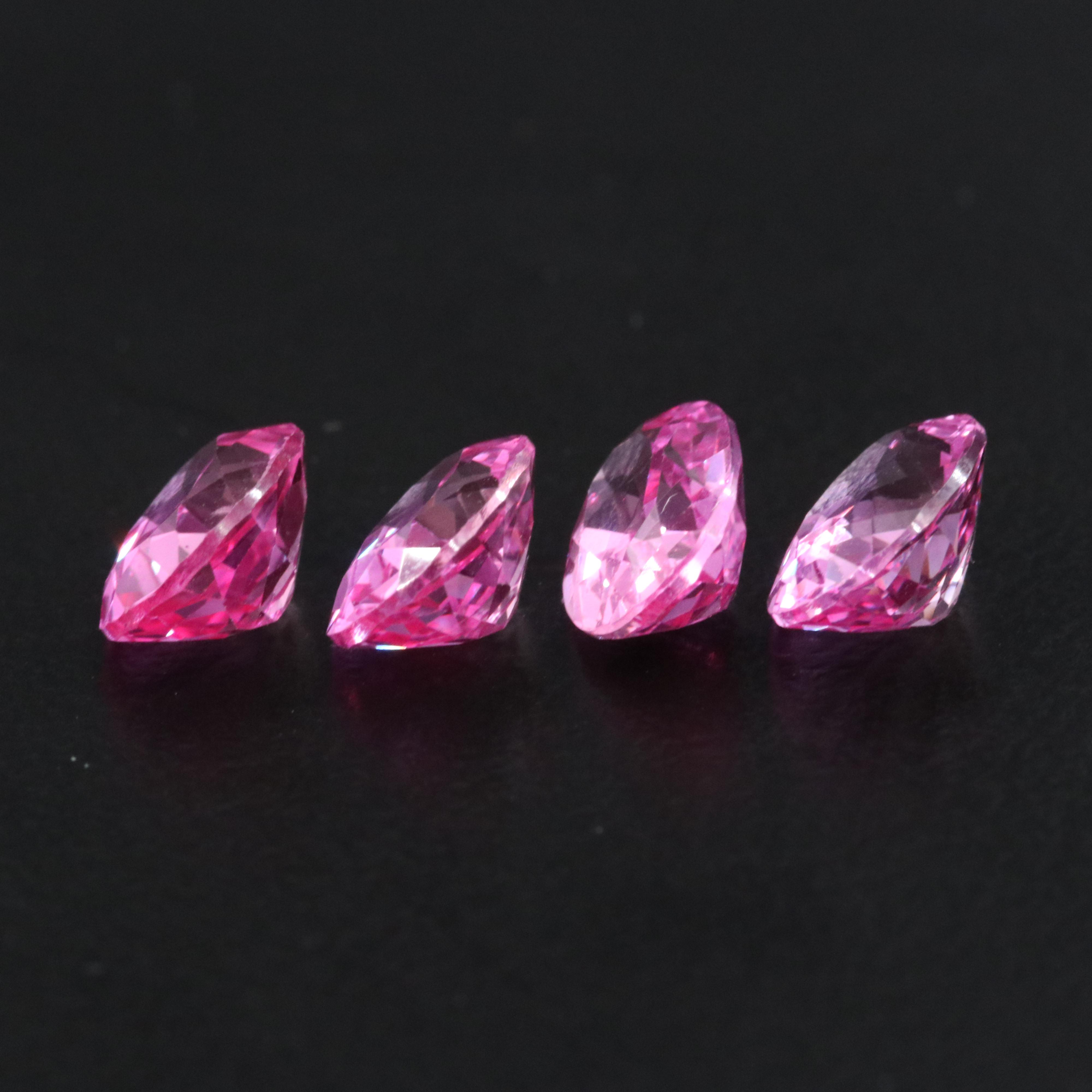 Loose 6.30 CTW Lab Grown Pink Sapphire Lot