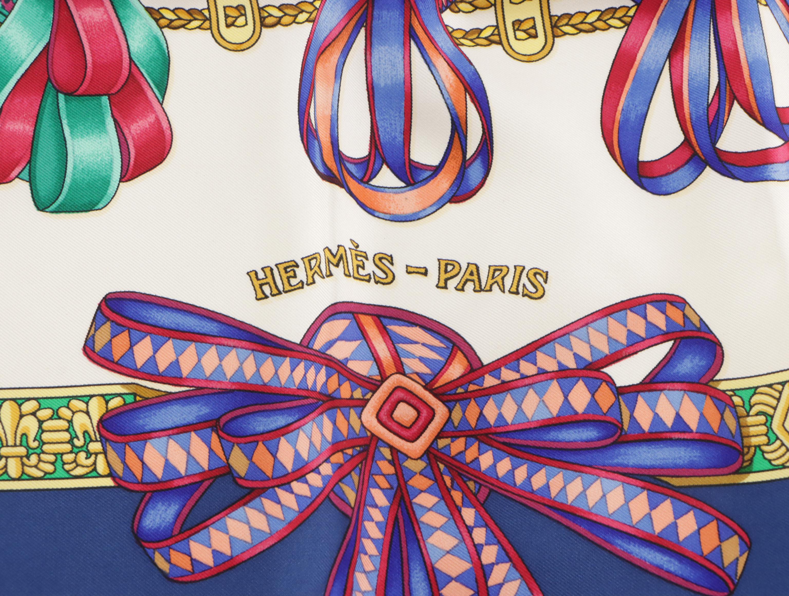 Hermès "Les Rubans du Cheval" Scarf 90 in Silk Twill