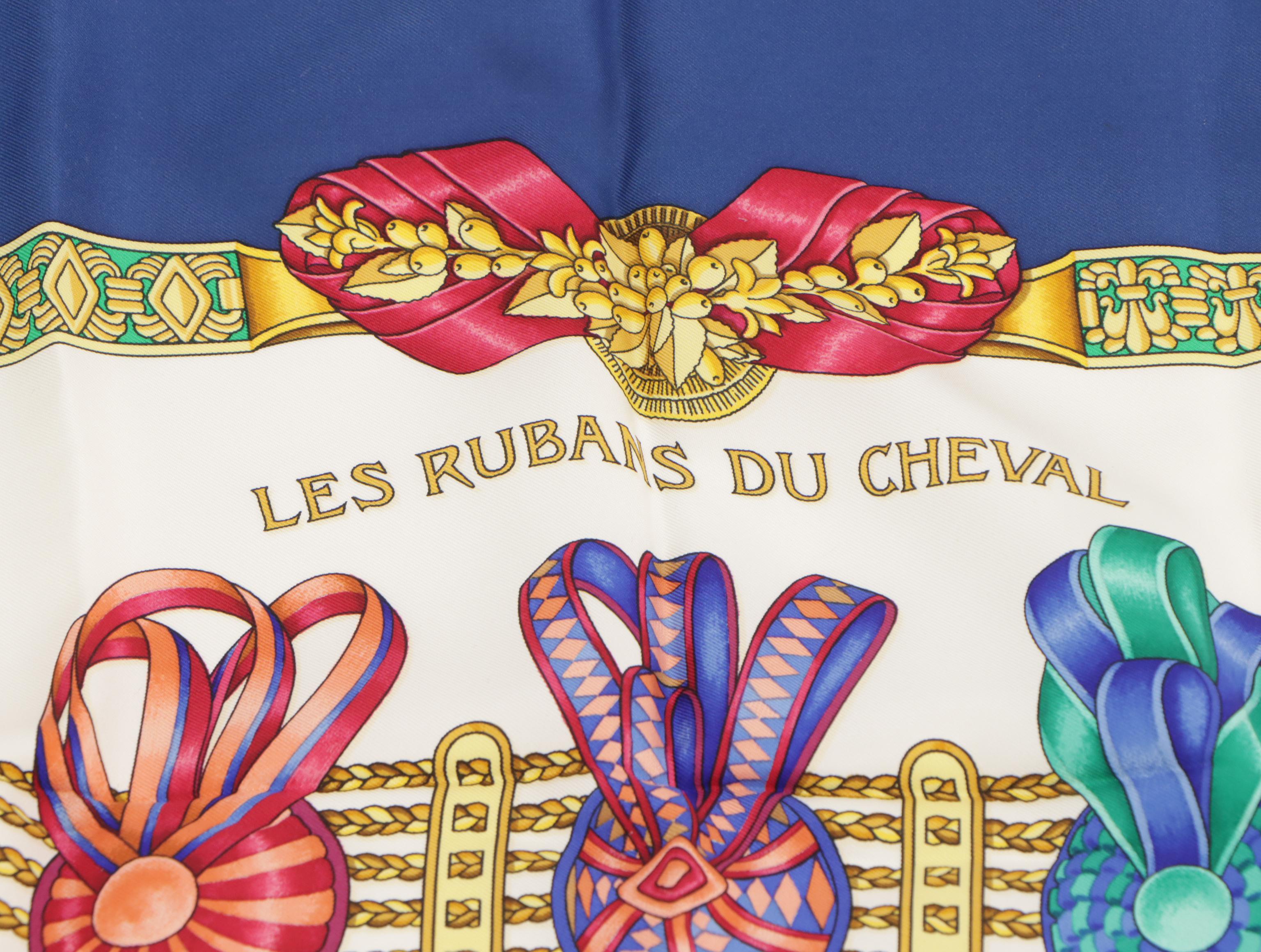 Hermès "Les Rubans du Cheval" Scarf 90 in Silk Twill