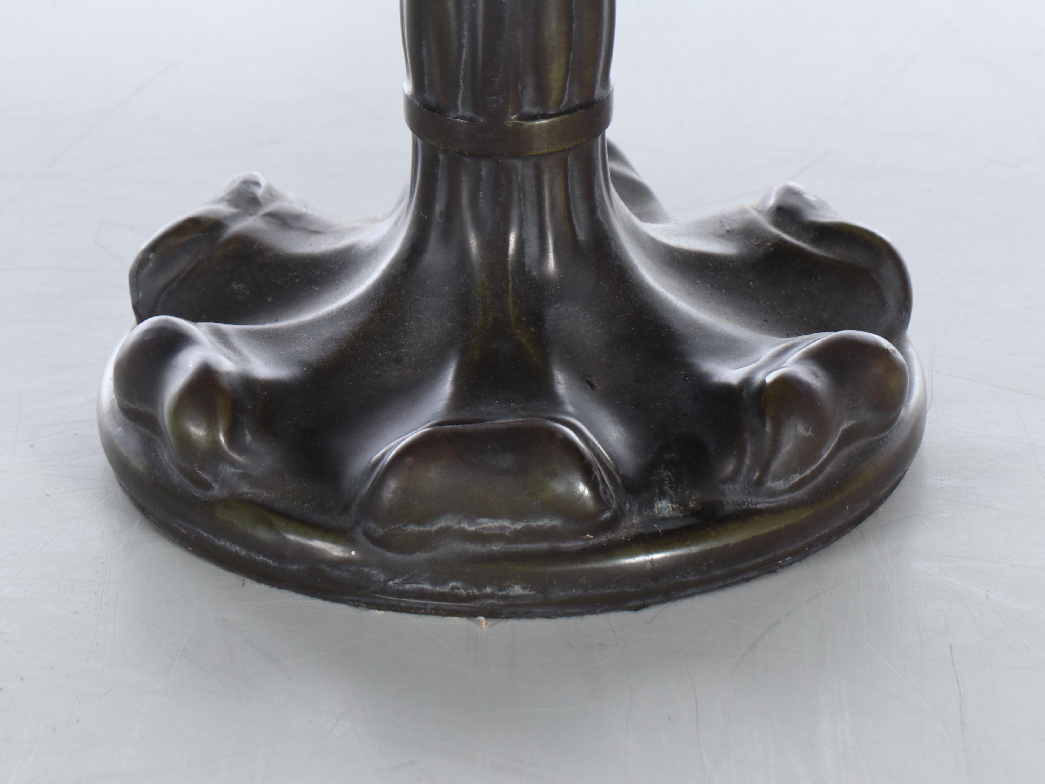 Art Nouveau Style Floral Slag Glass Table Lamp