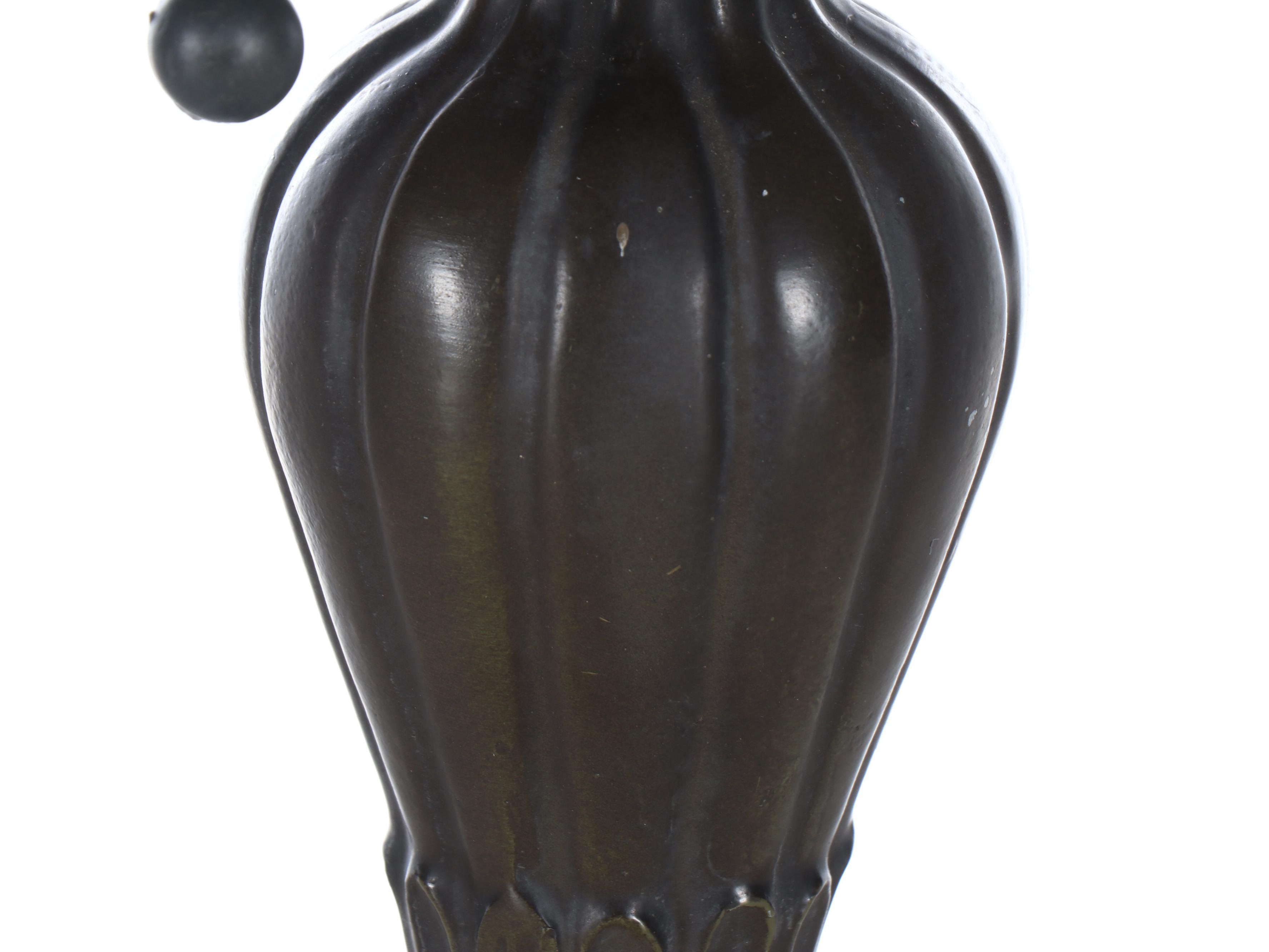 Art Nouveau Style Floral Slag Glass Table Lamp