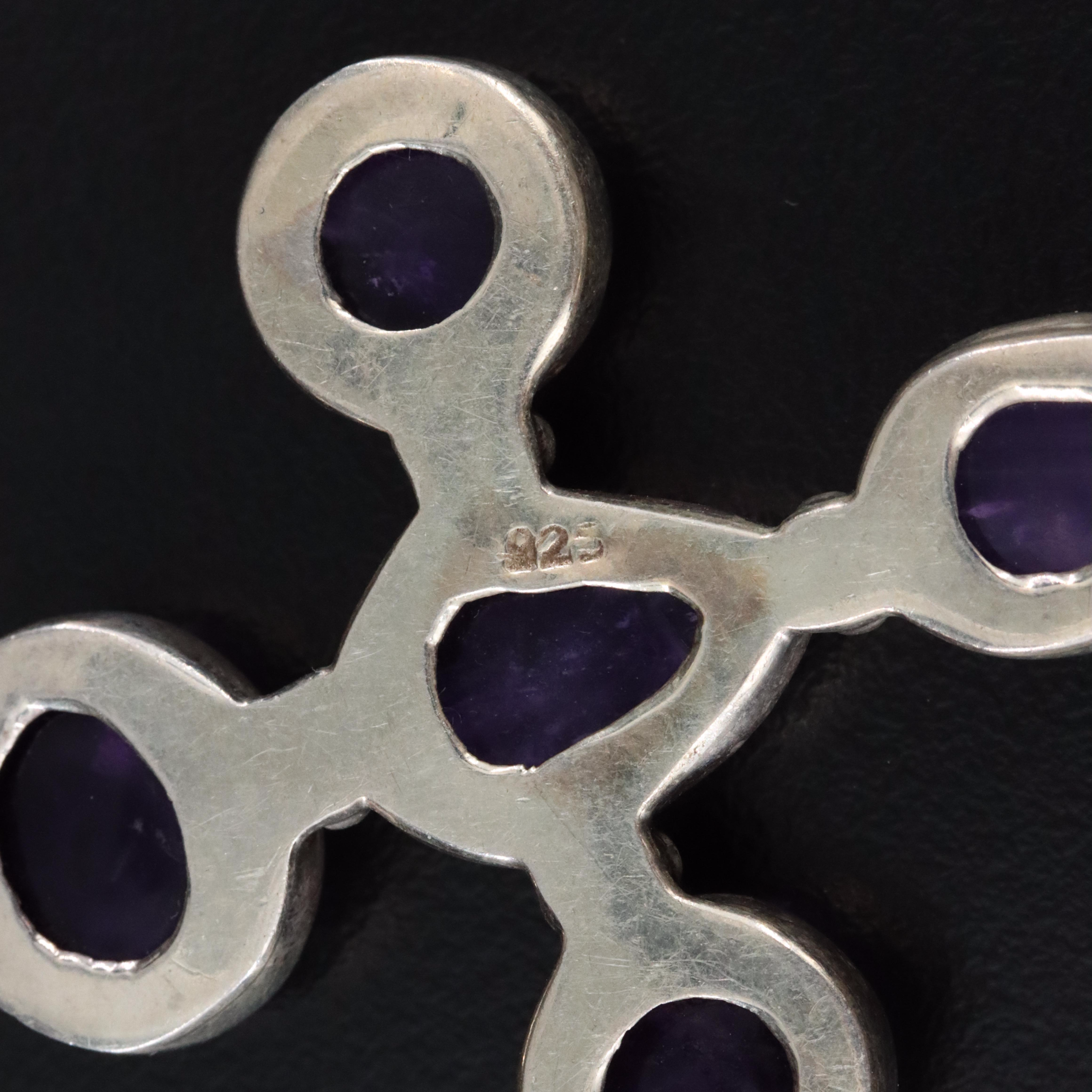 Sterling Amethyst Cross Pendant