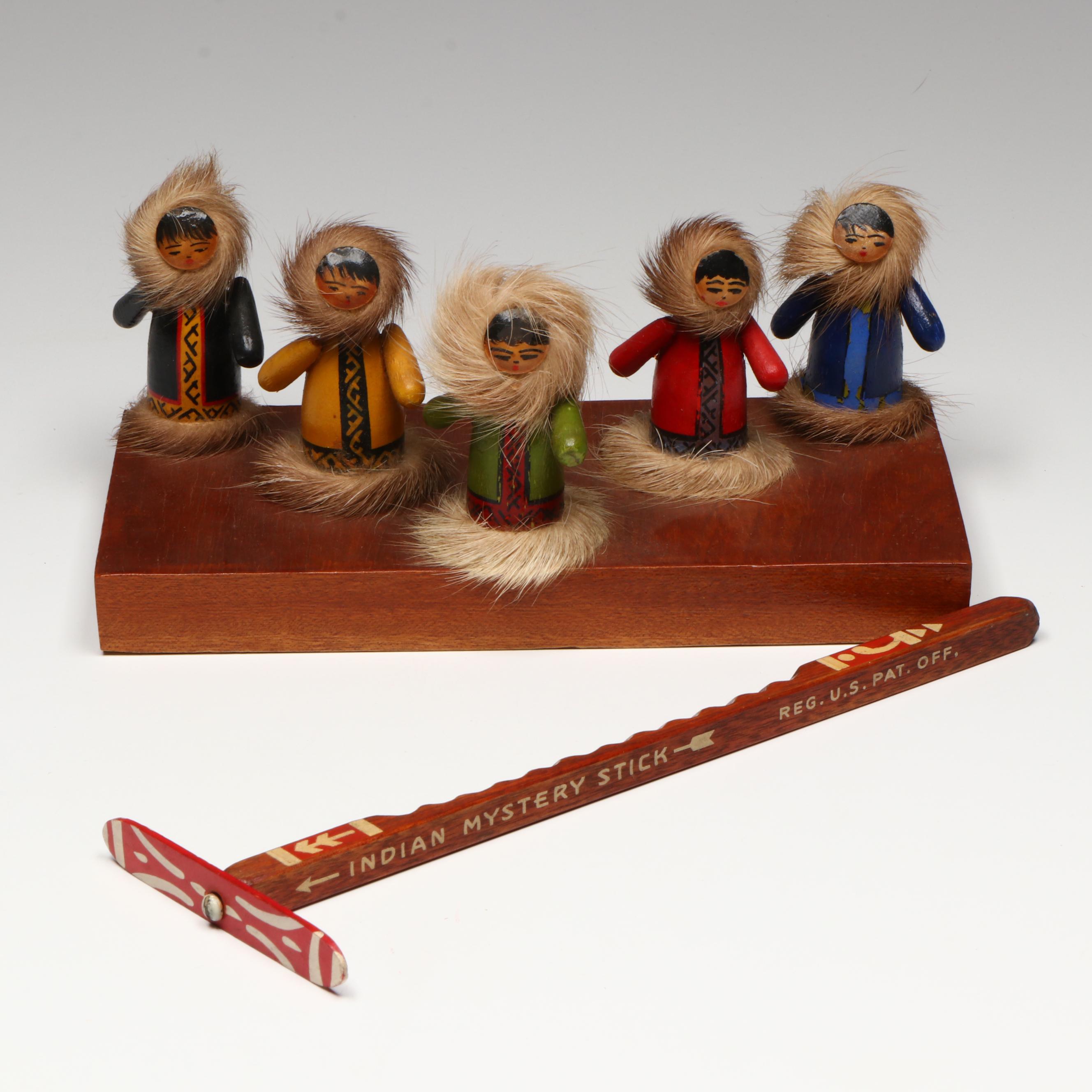 Indigenous-Inspired Toys, Inuit-Style Dolls with "Indian Mystery Stick"
