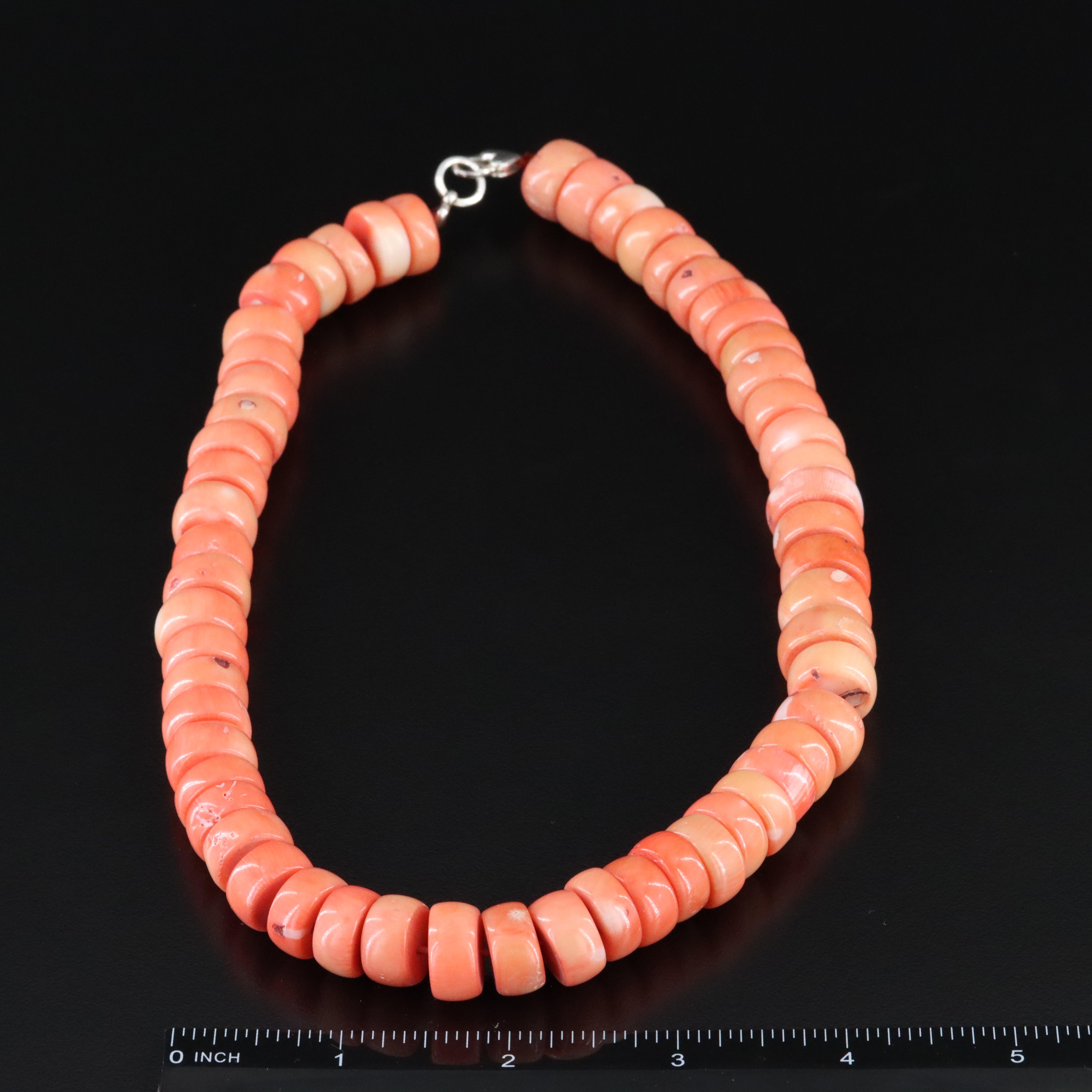 Coral Necklace with Sterling Clasp