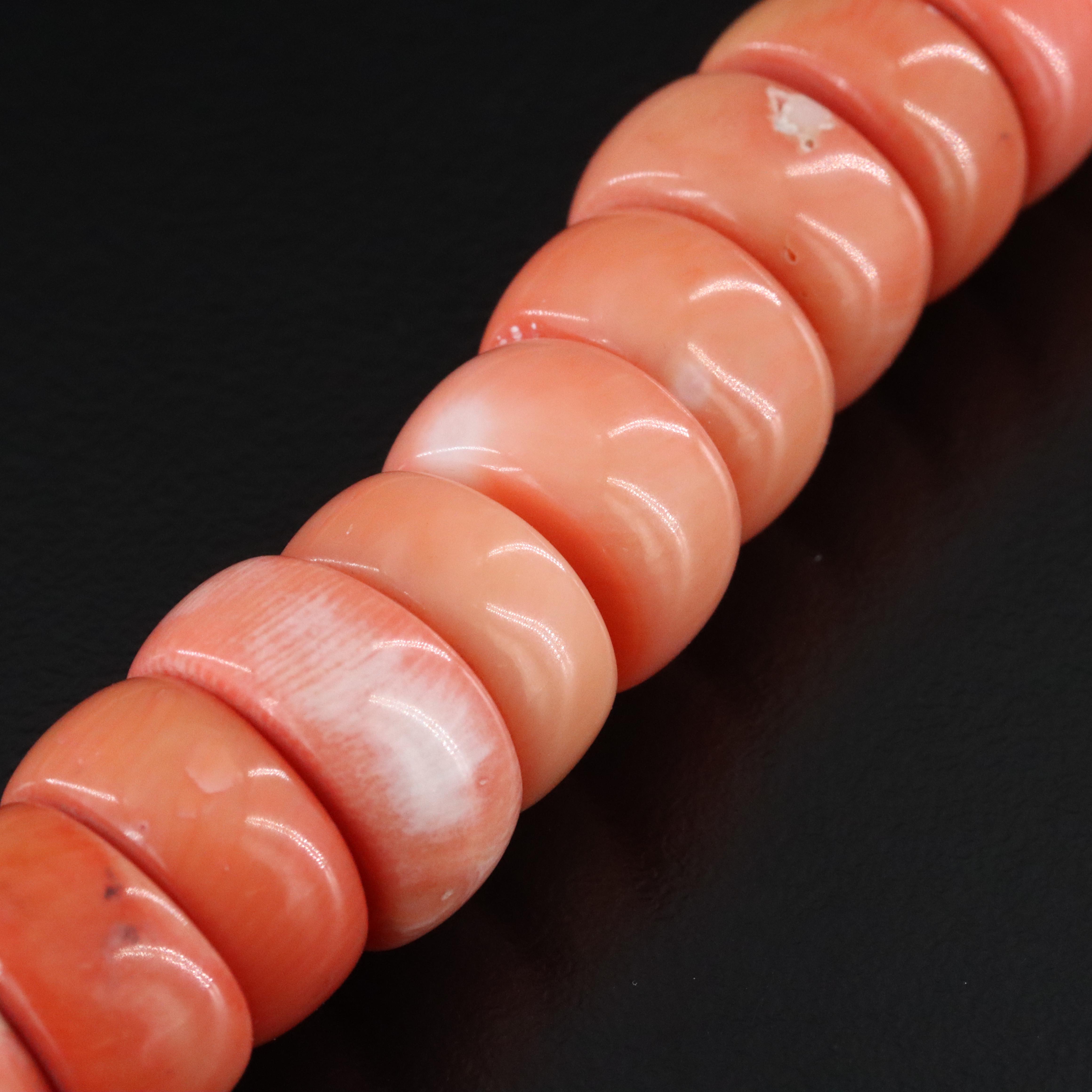Coral Necklace with Sterling Clasp
