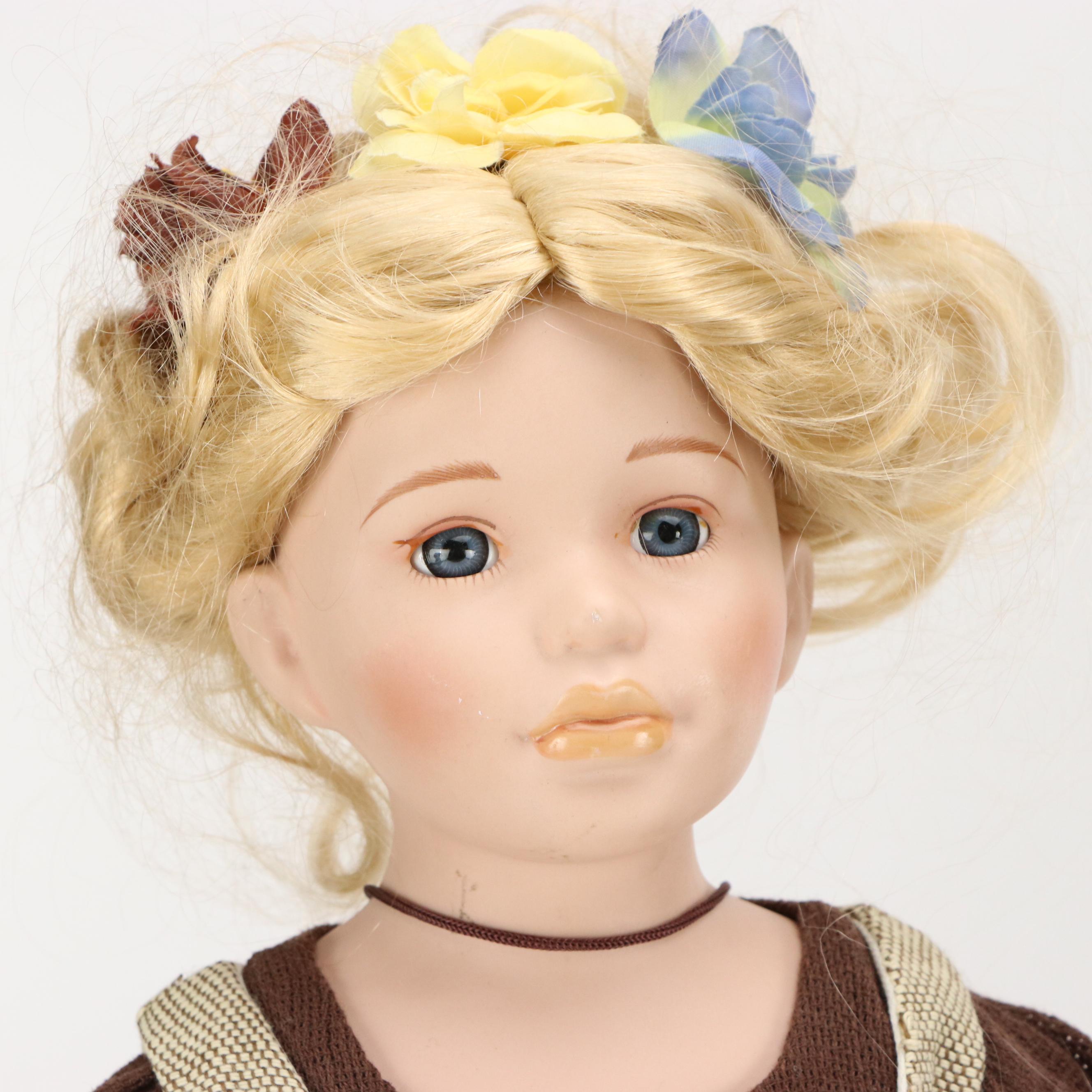 The Danbury Mint "Okolo" Porcelain Doll with More Vintage Dolls