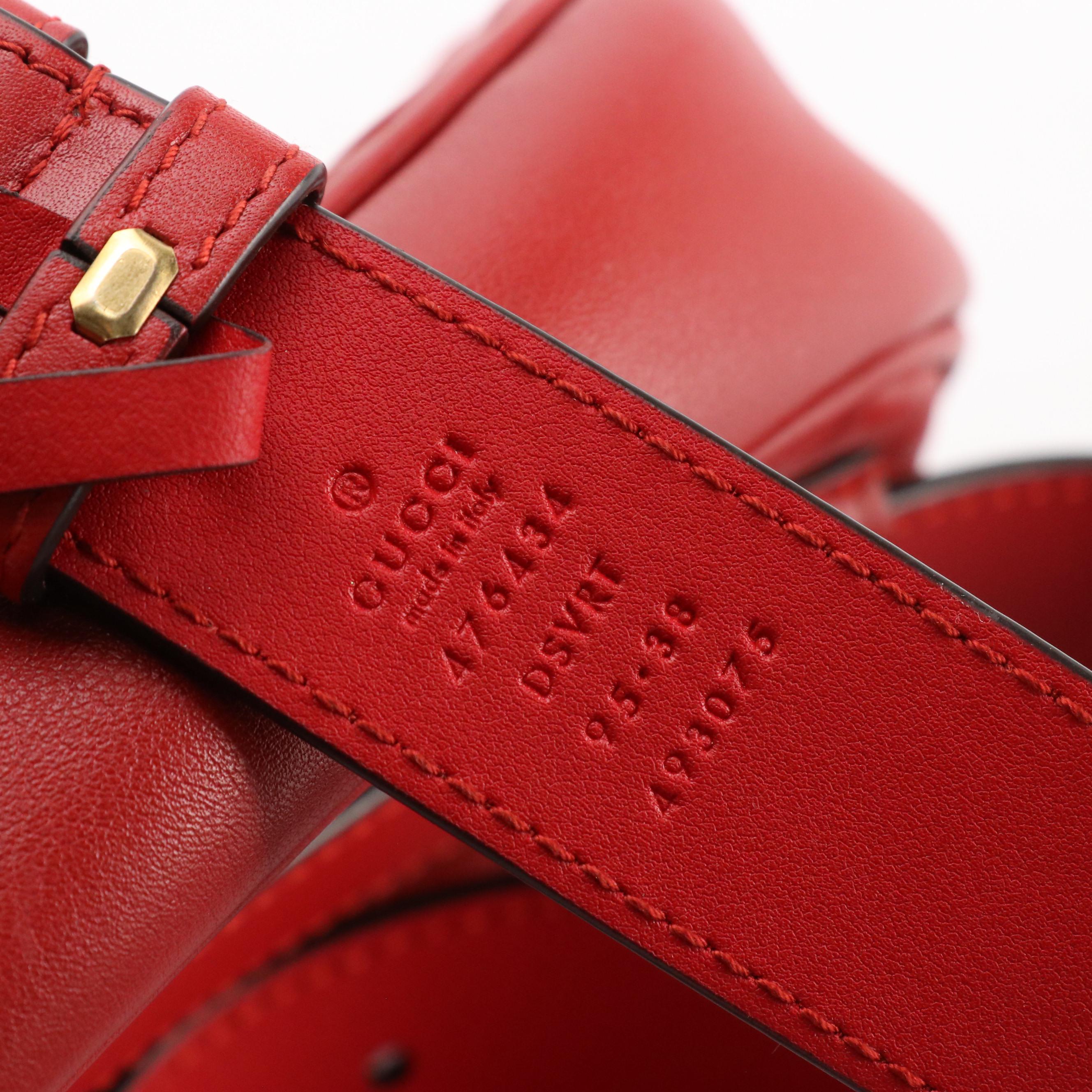 Gucci GG Marmont Belt Bag in Red Chevron Matelassé Leather