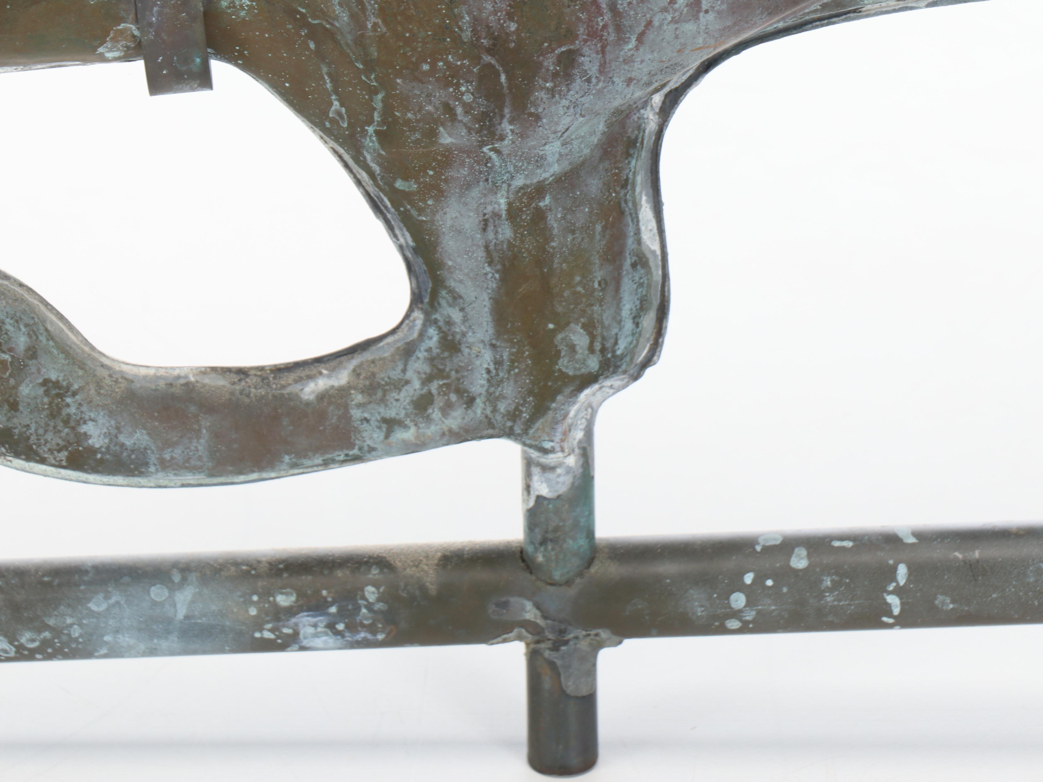 Patinated Copper Horse and Sulky Weatherwave