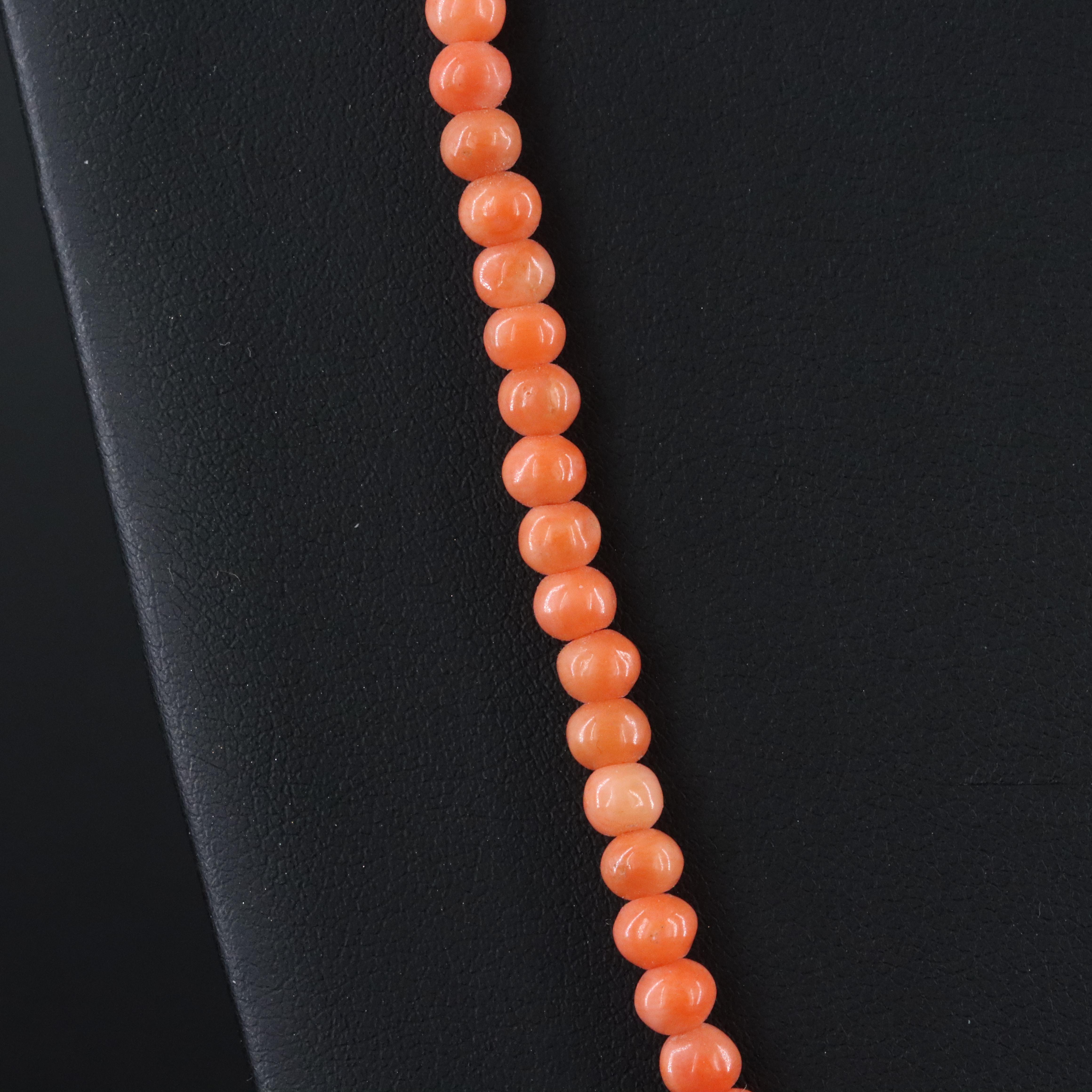 Coral Necklace with 10K Clasp