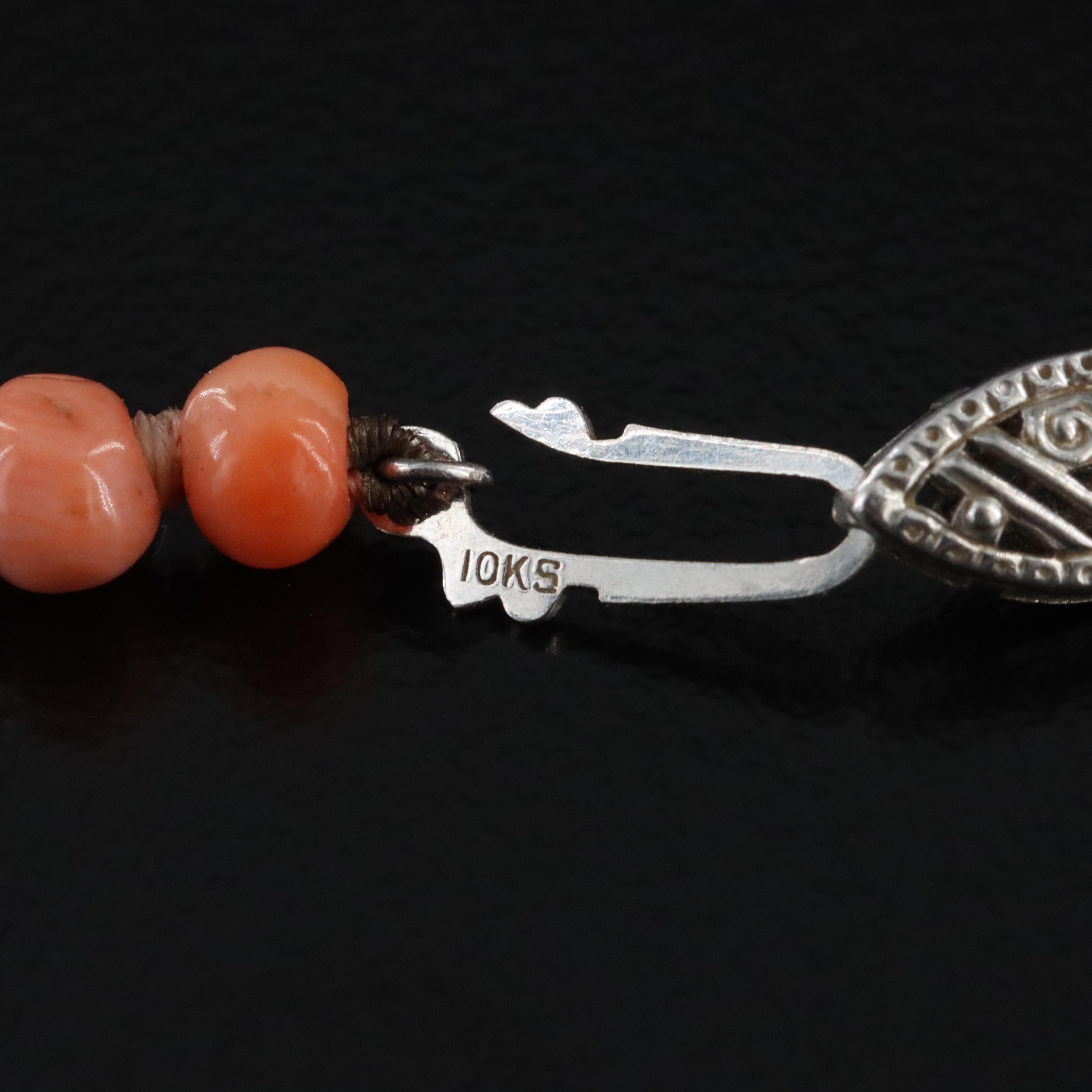 Coral Necklace with 10K Clasp