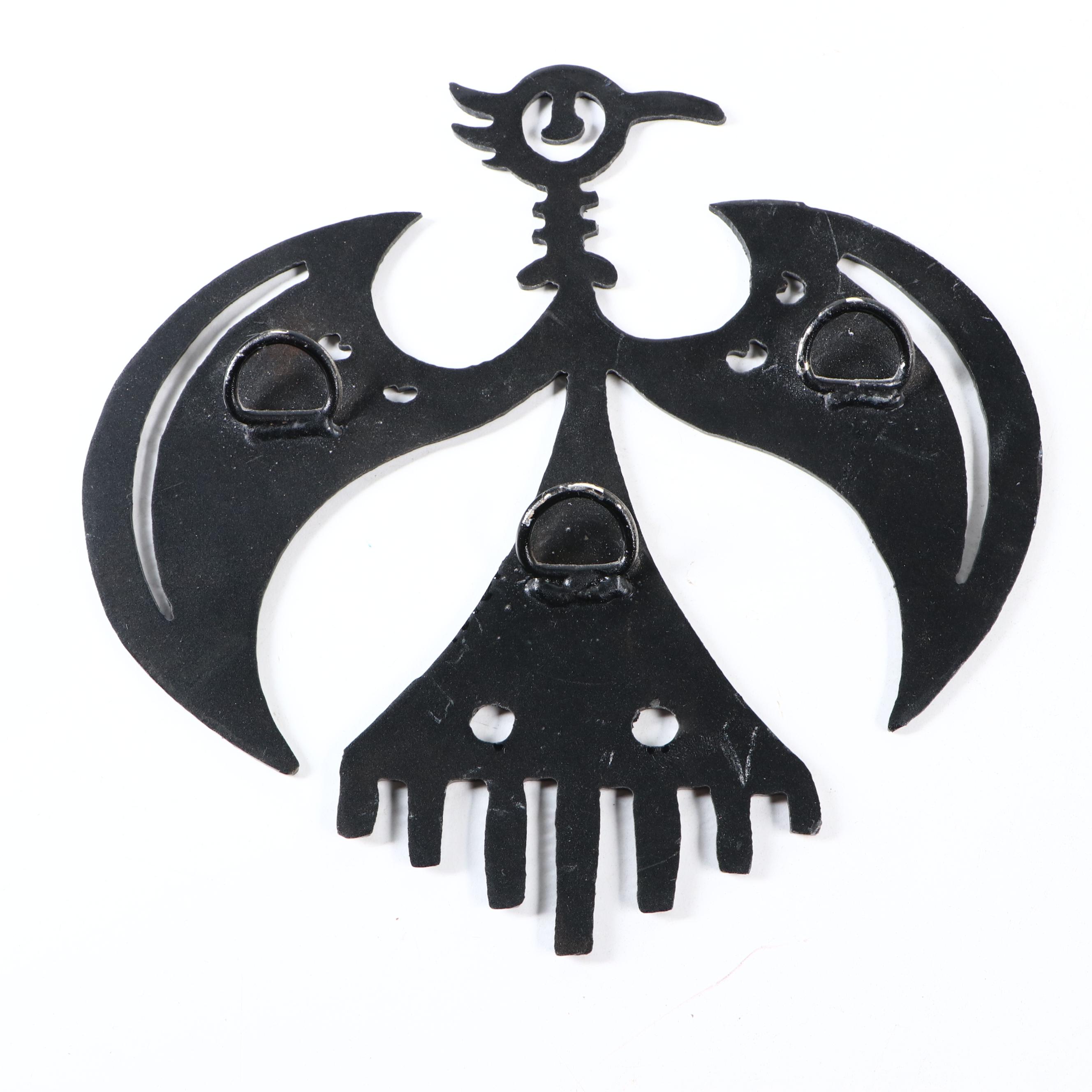 Southwestern Heat-Colored Metal Kokopelli, Peyote Bird & Buffalo Wall Hangings