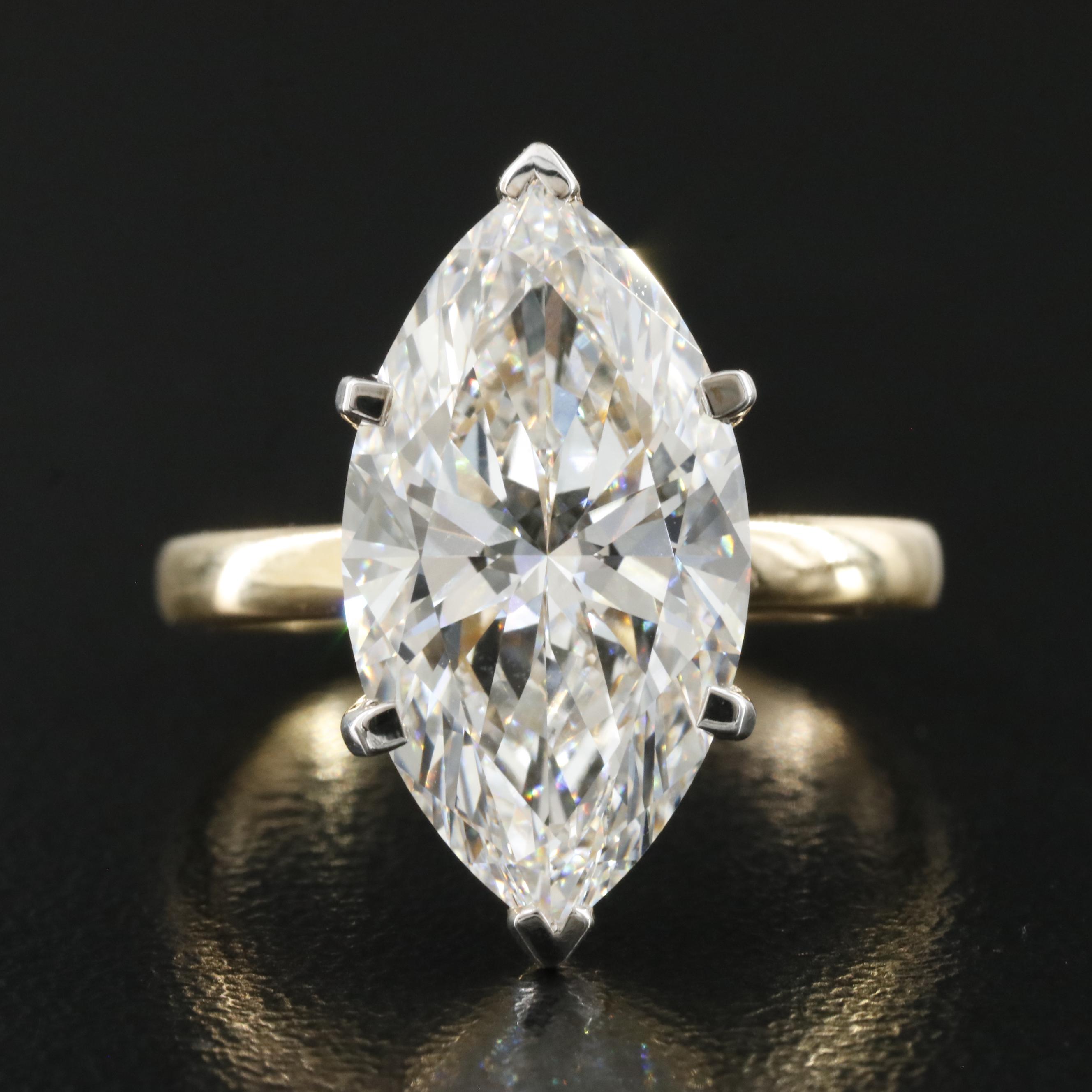 18K 5.68 CT Lab Grown Diamond Solitaire Ring with IGI Report