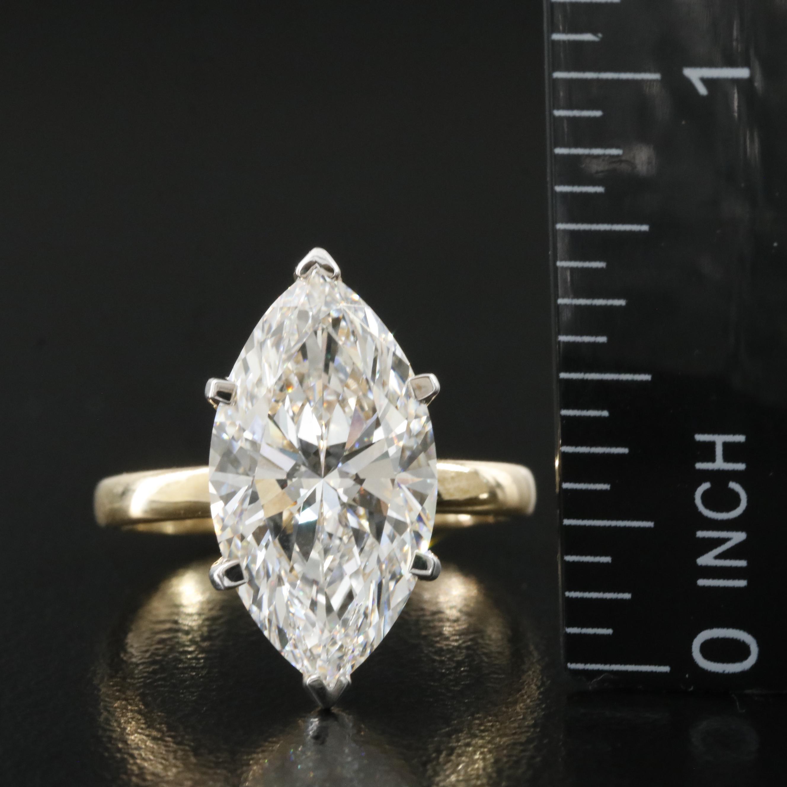 18K 5.68 CT Lab Grown Diamond Solitaire Ring with IGI Report
