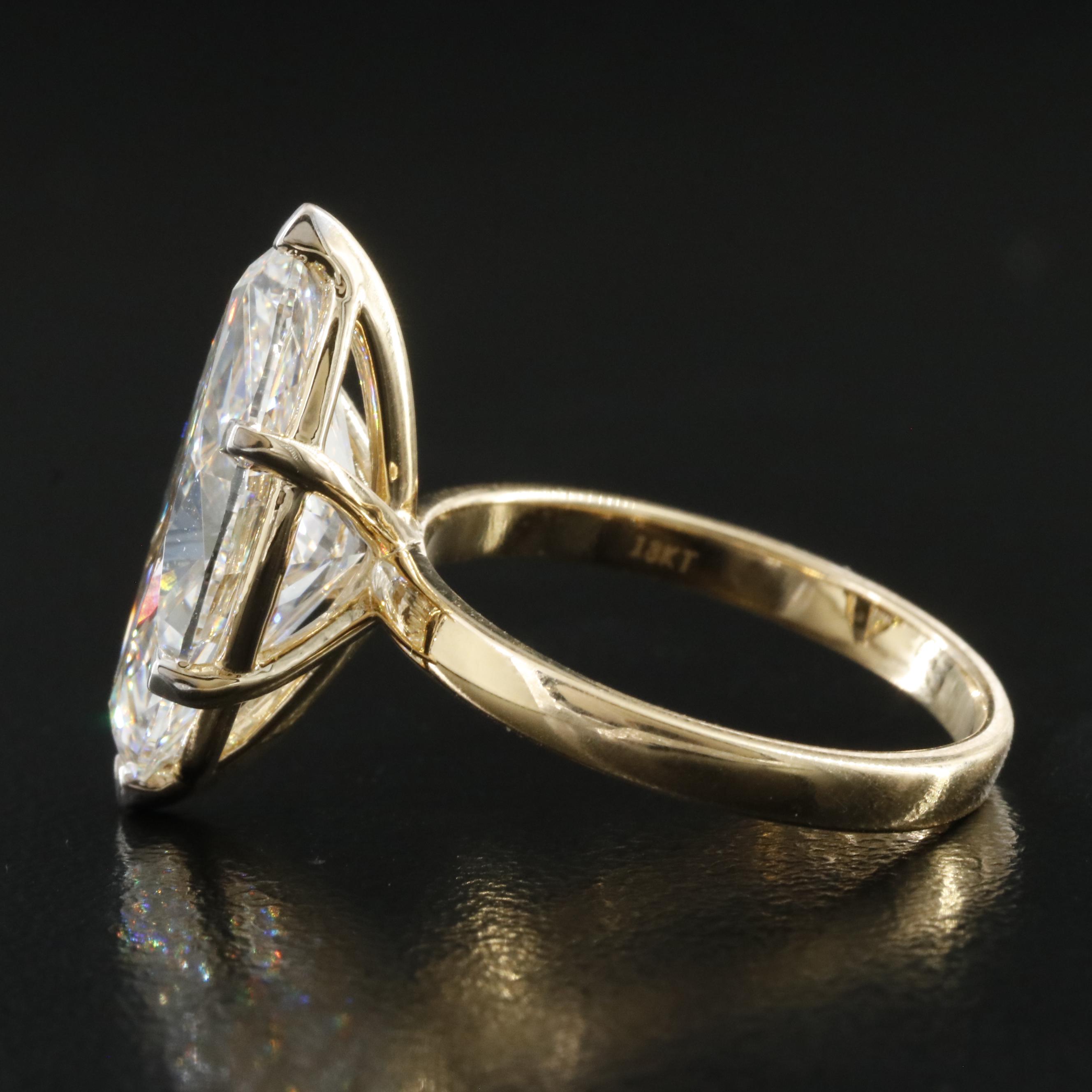 18K 5.68 CT Lab Grown Diamond Solitaire Ring with IGI Report