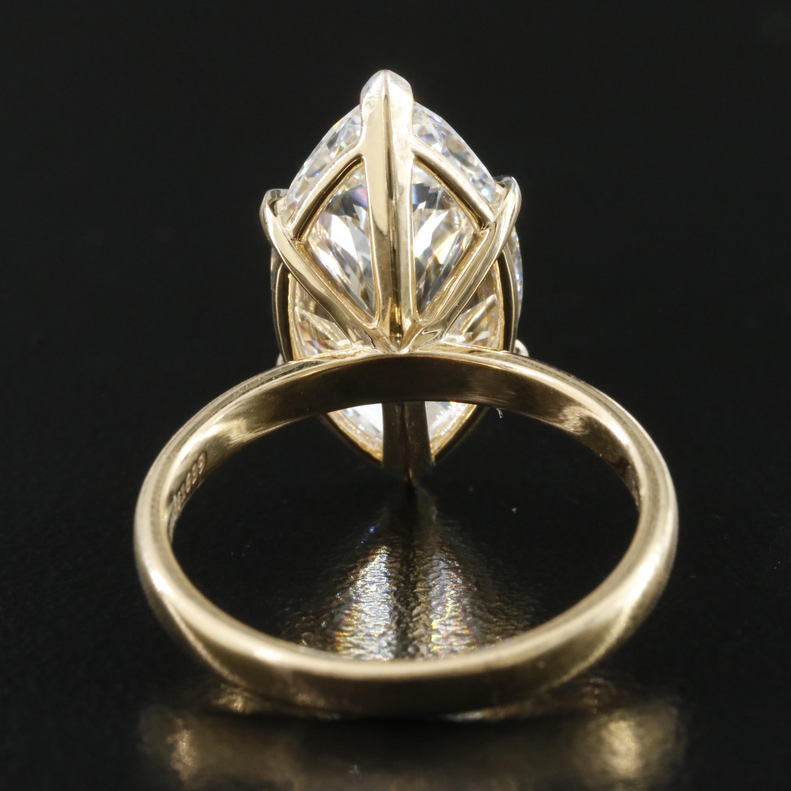 18K 5.68 CT Lab Grown Diamond Solitaire Ring with IGI Report