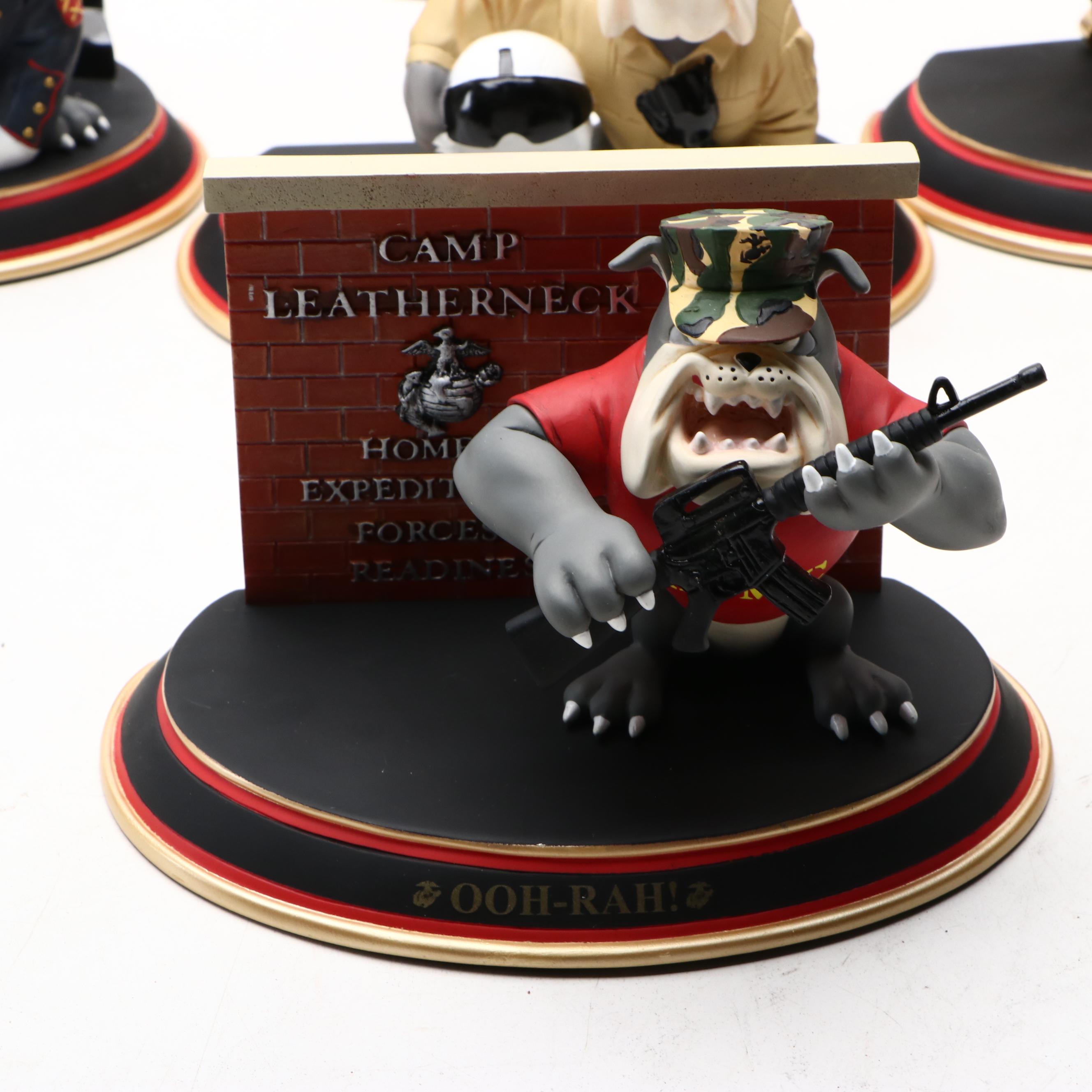 Bradford Exchange Marine Corps Bull Dog Figurines