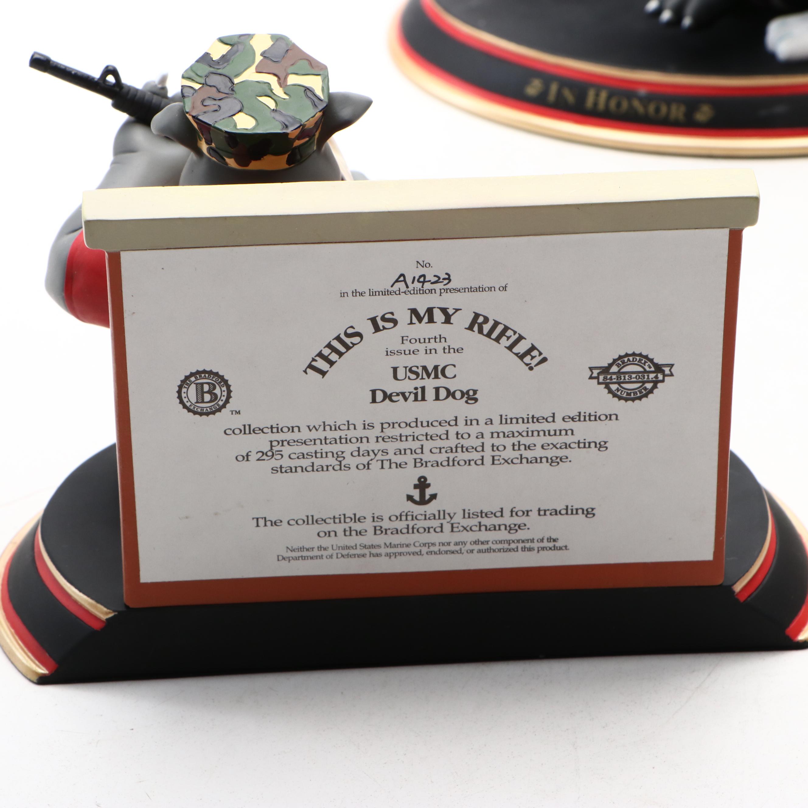 Bradford Exchange Marine Corps Bull Dog Figurines