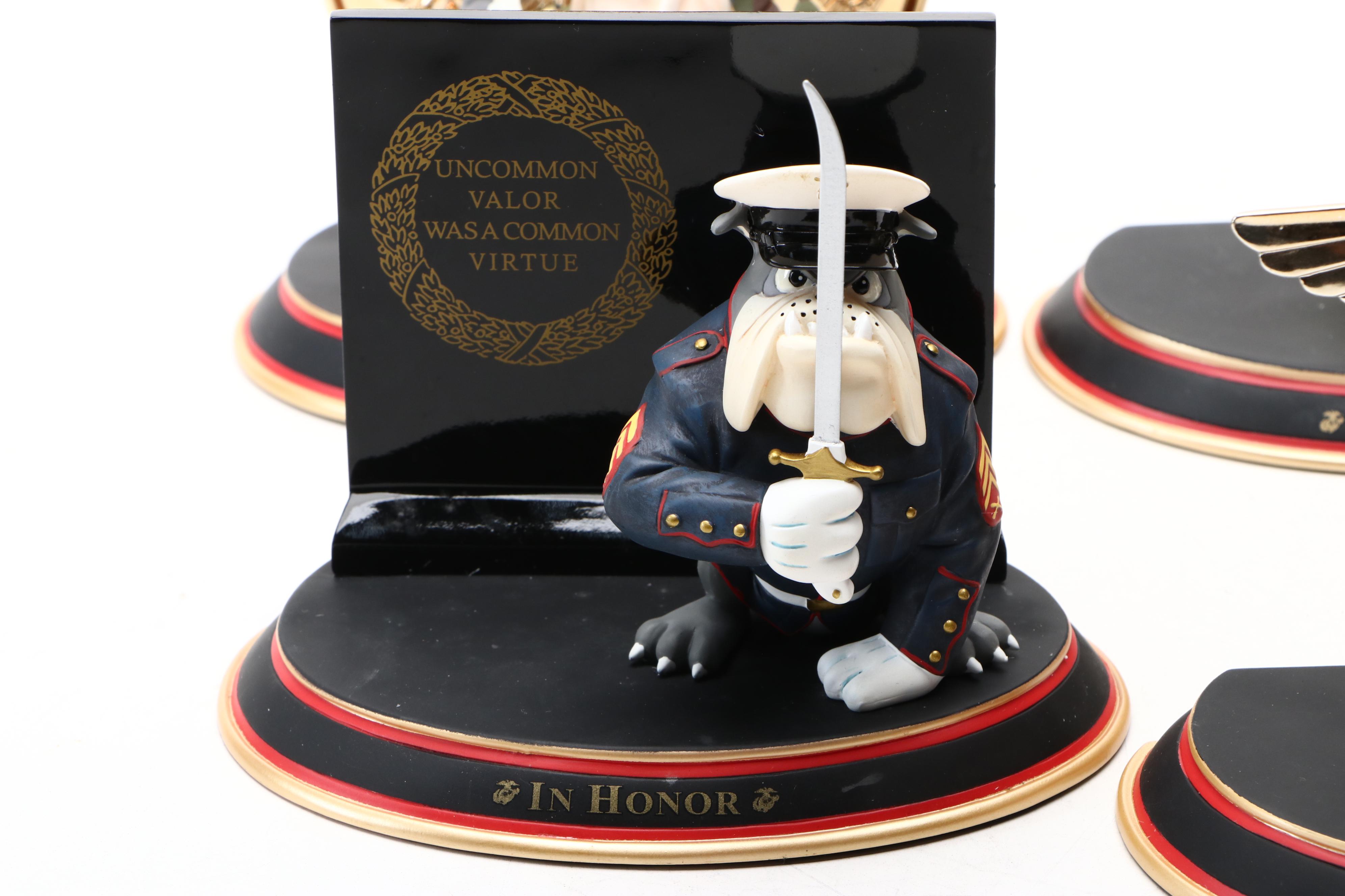 Bradford Exchange Marine Corps Bull Dog Figurines