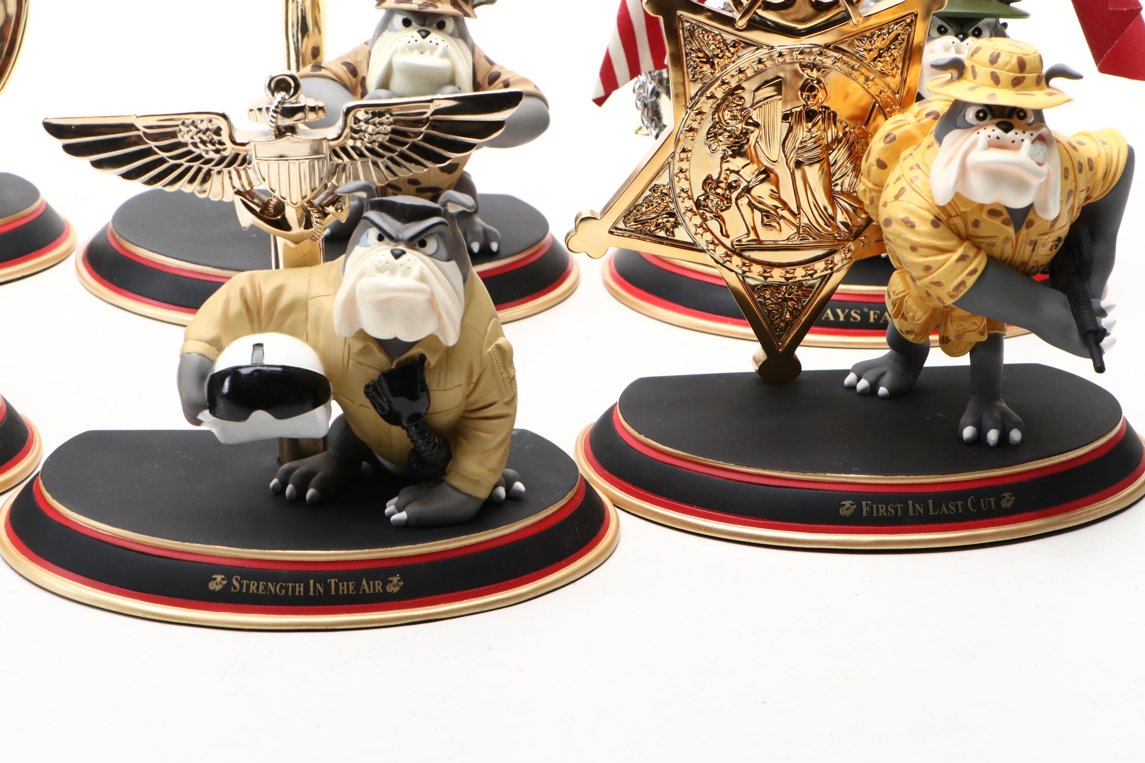Bradford Exchange Marine Corps Bull Dog Figurines
