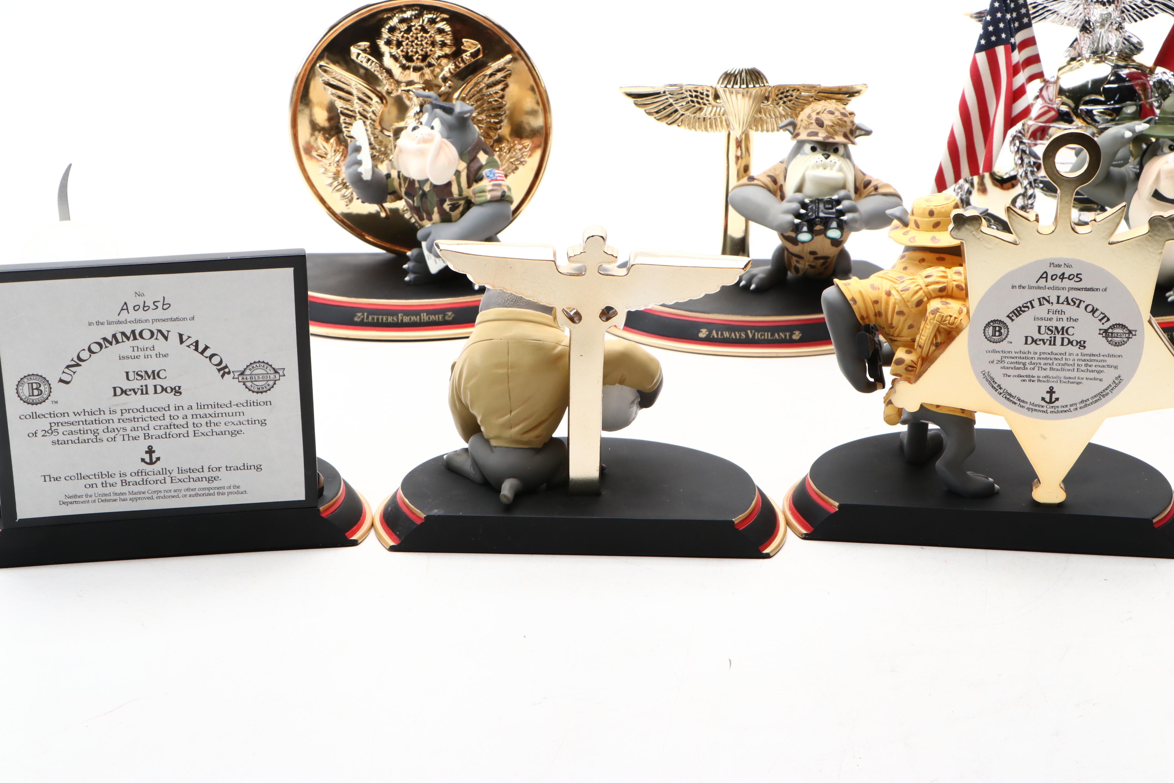 Bradford Exchange Marine Corps Bull Dog Figurines