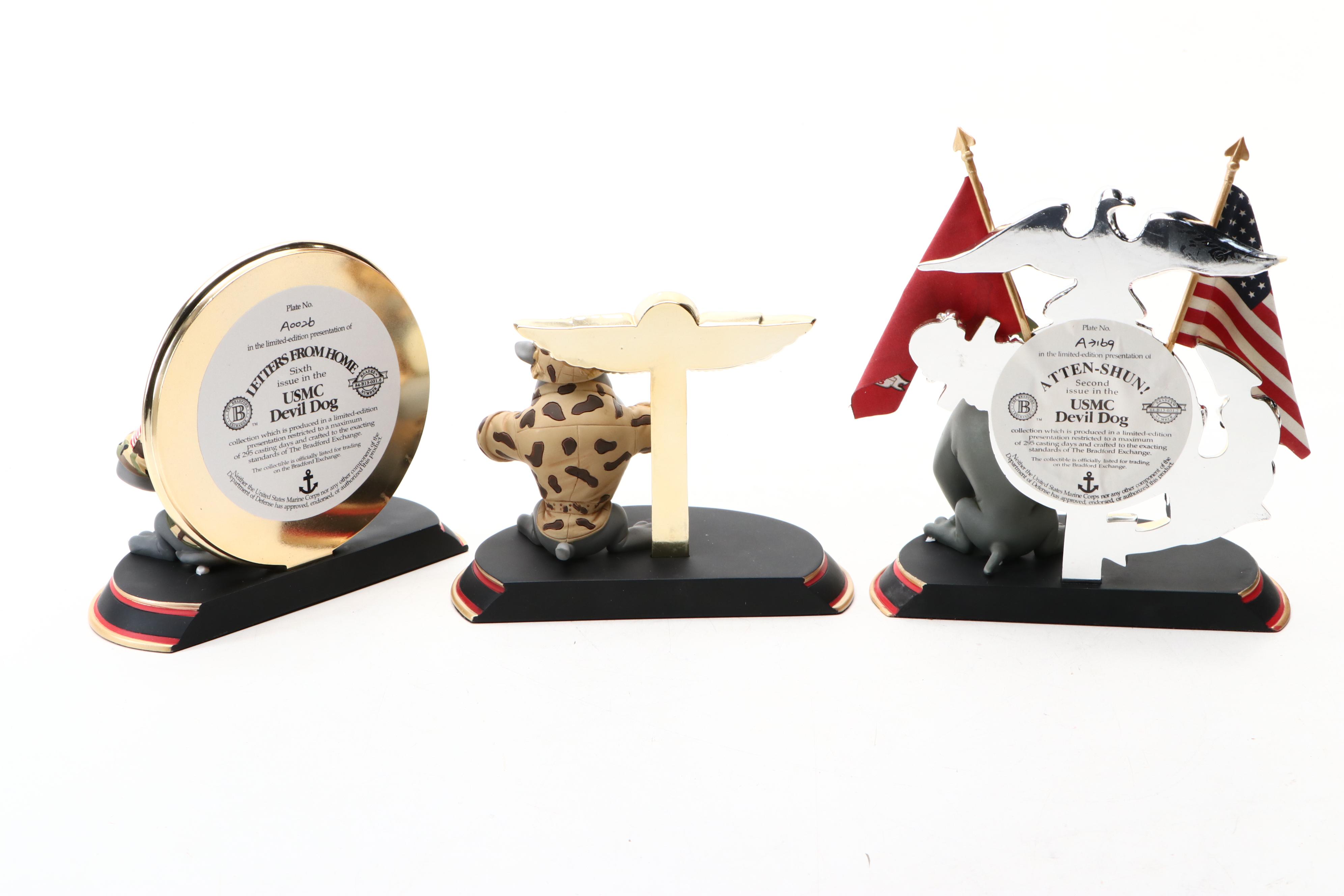 Bradford Exchange Marine Corps Bull Dog Figurines