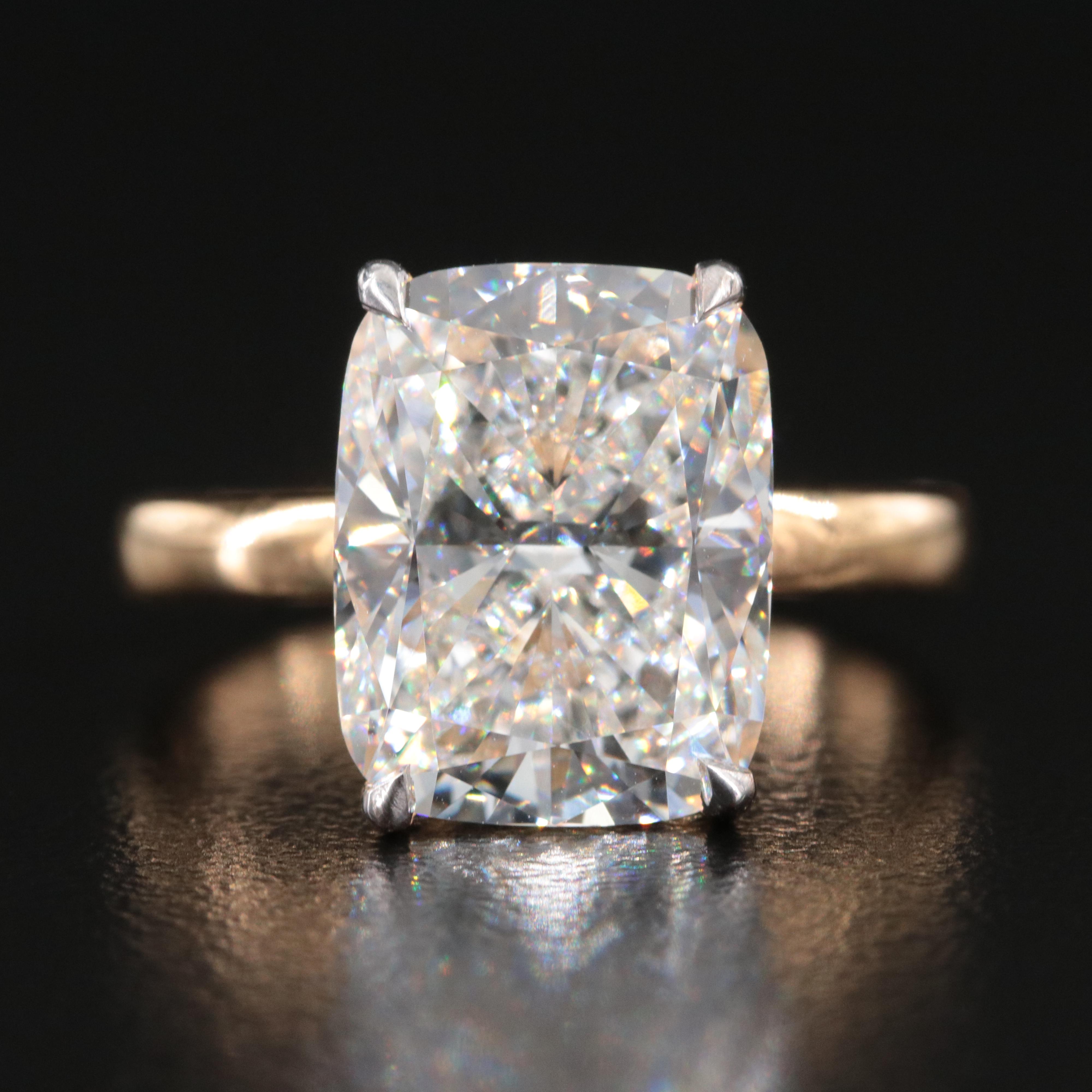 18K 5.58 CT Lab Grown Diamond Solitaire Ring with IGI Report