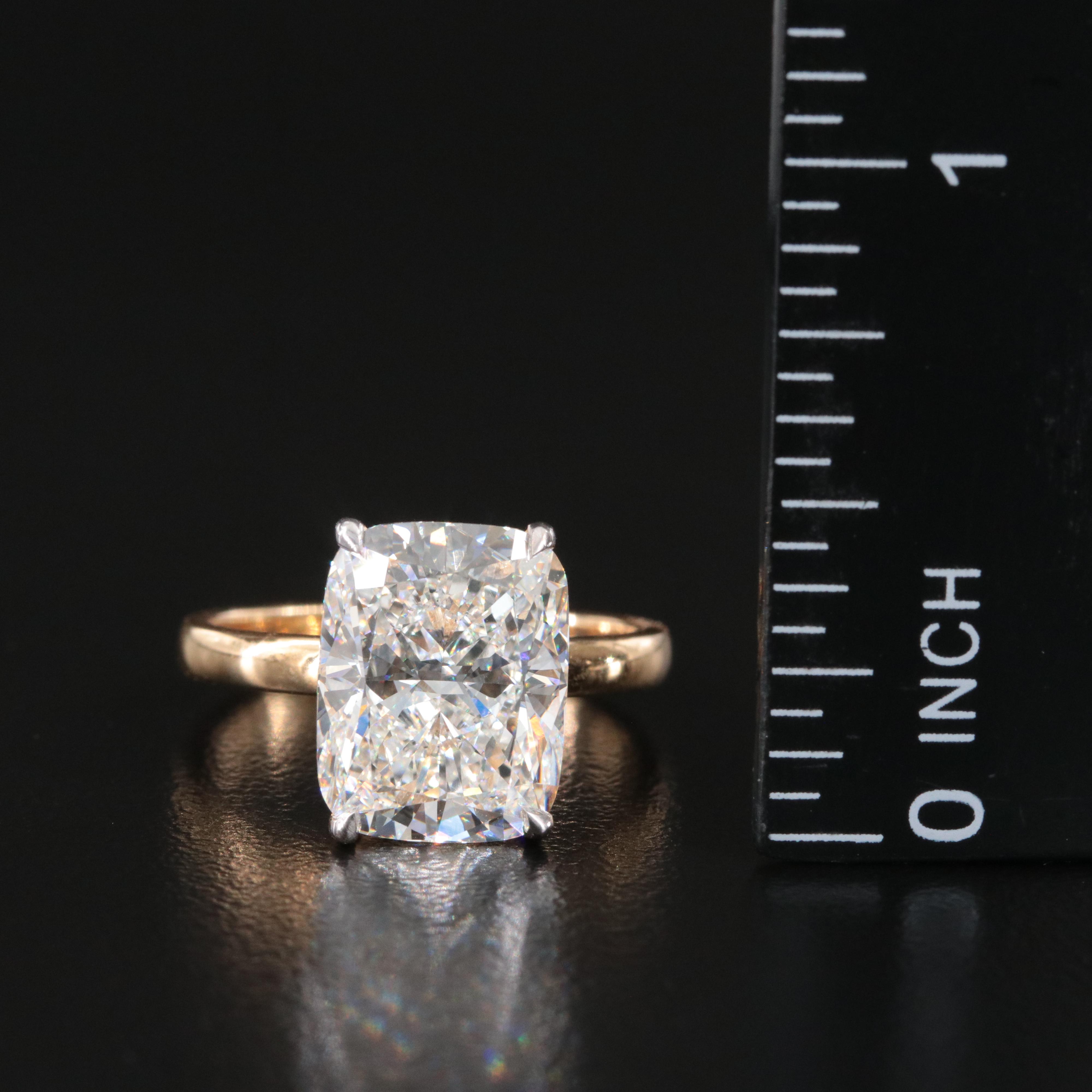 18K 5.58 CT Lab Grown Diamond Solitaire Ring with IGI Report