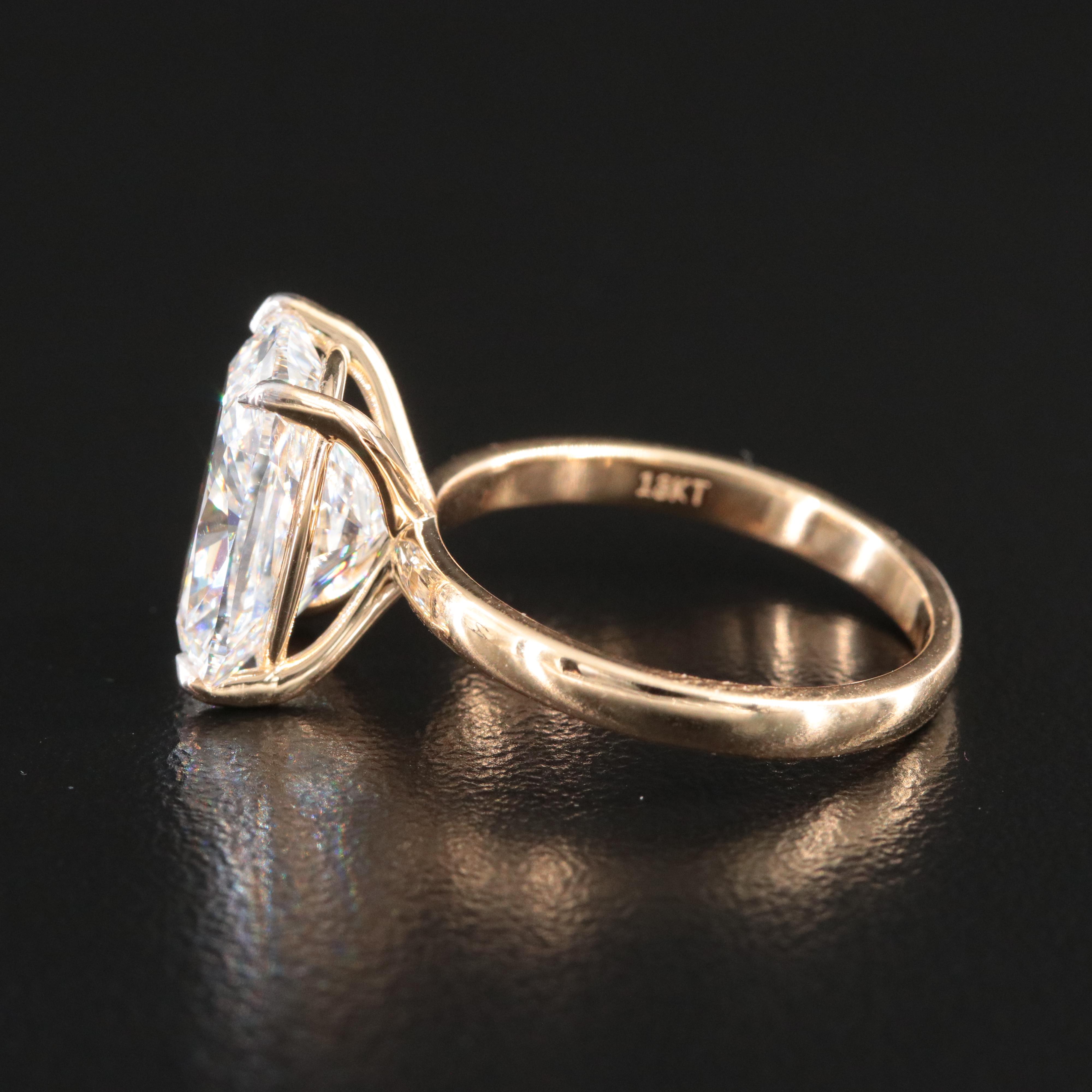 18K 5.58 CT Lab Grown Diamond Solitaire Ring with IGI Report