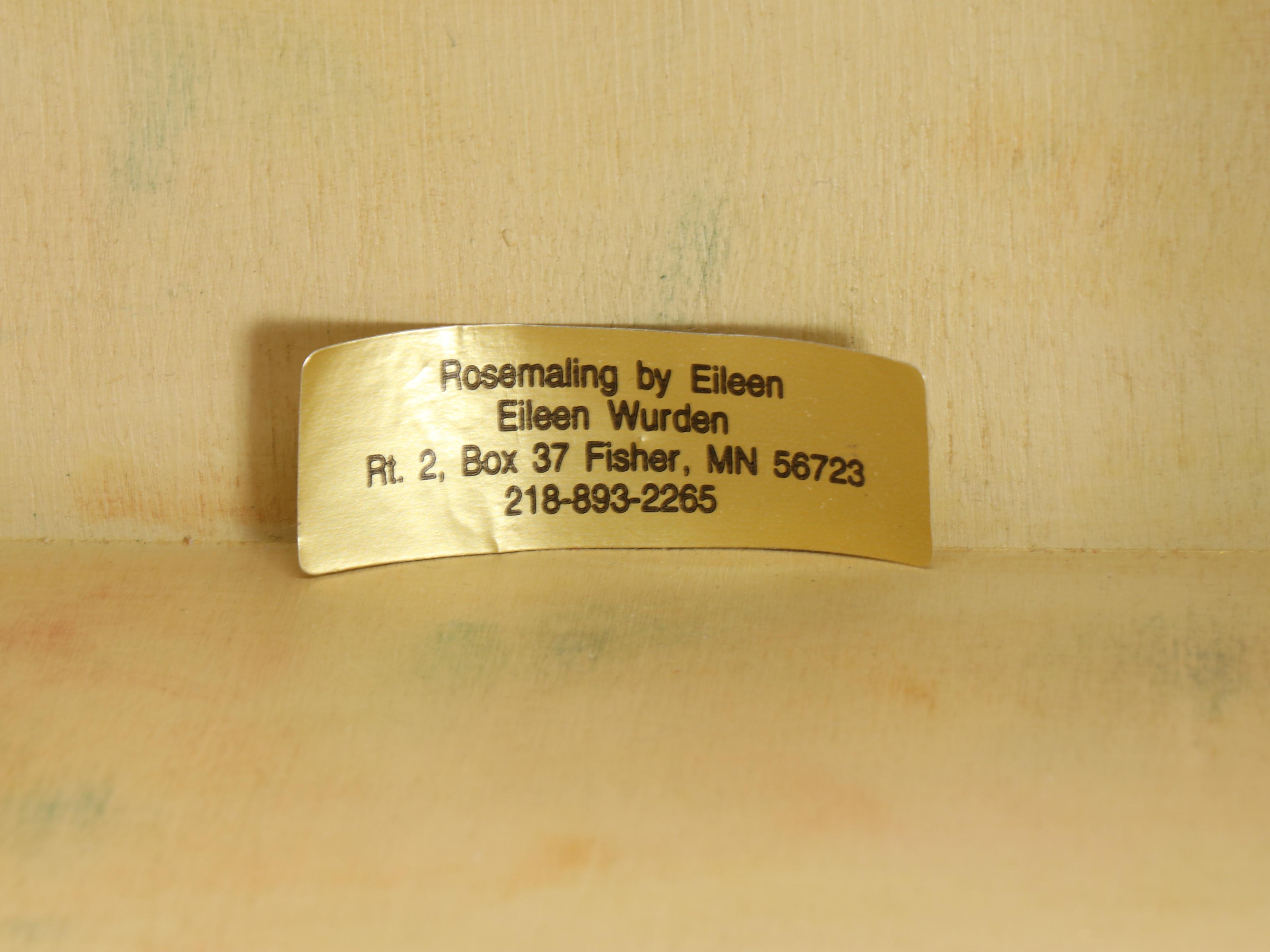 Rosemaling Hand-Painted Wood Cabinet