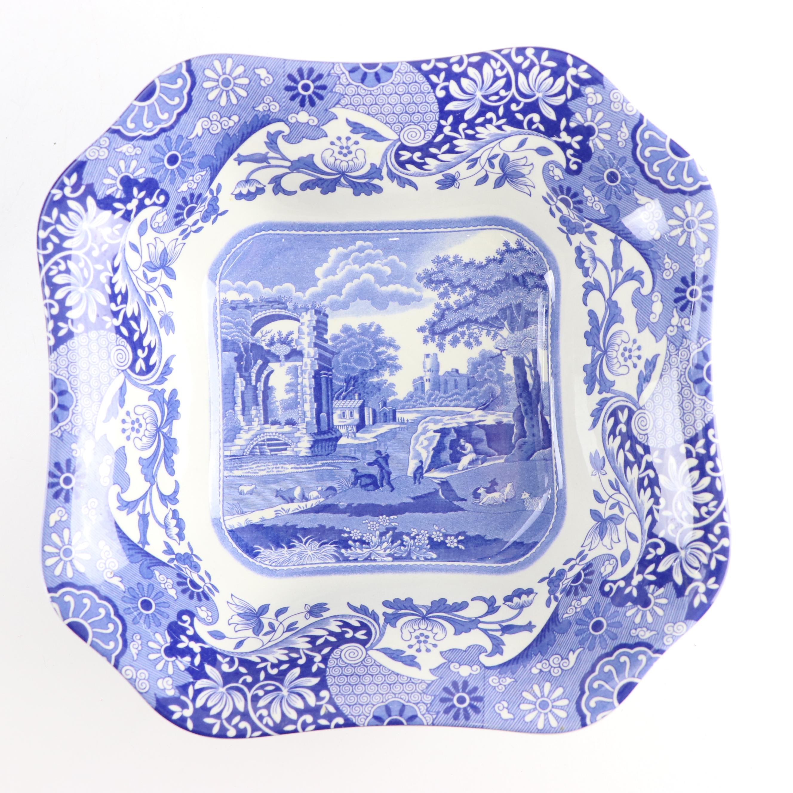 Spode "Italian" Blue and White Ceramic Dinnerware and Serving Pieces