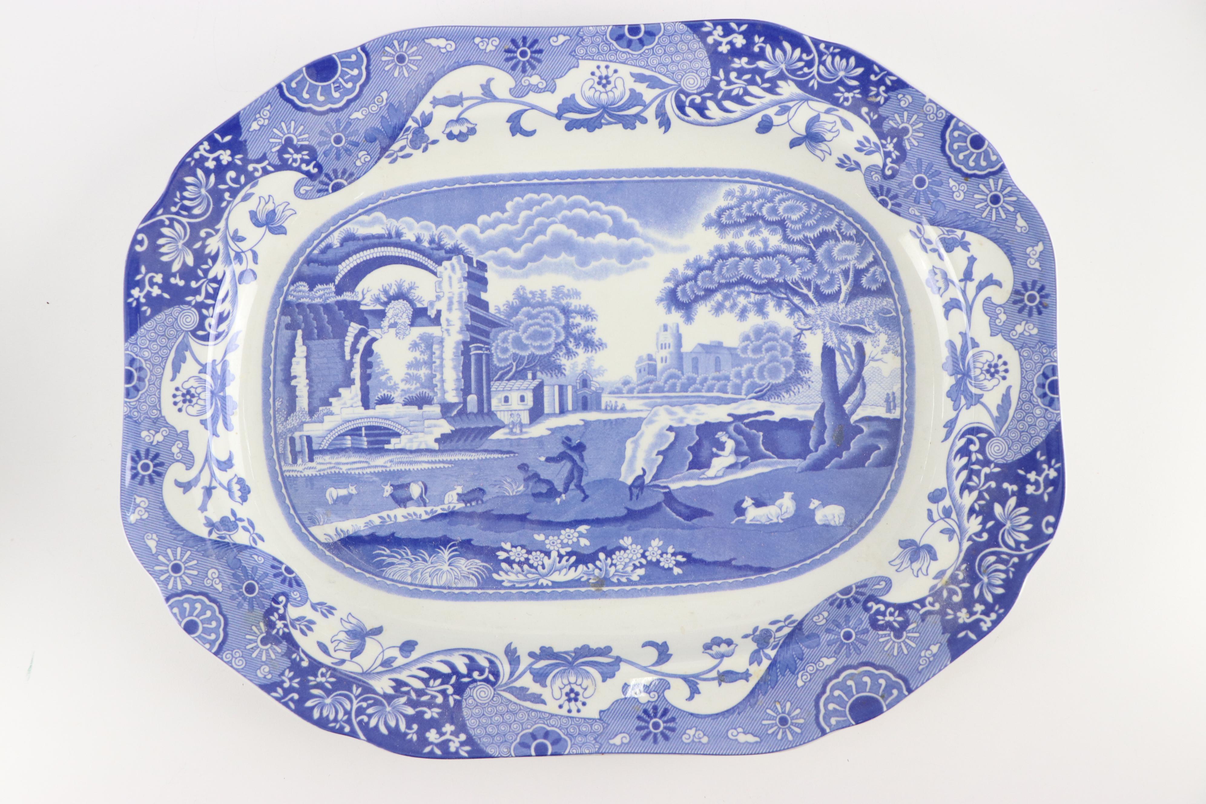 Spode "Italian" Blue and White Ceramic Dinnerware and Serving Pieces