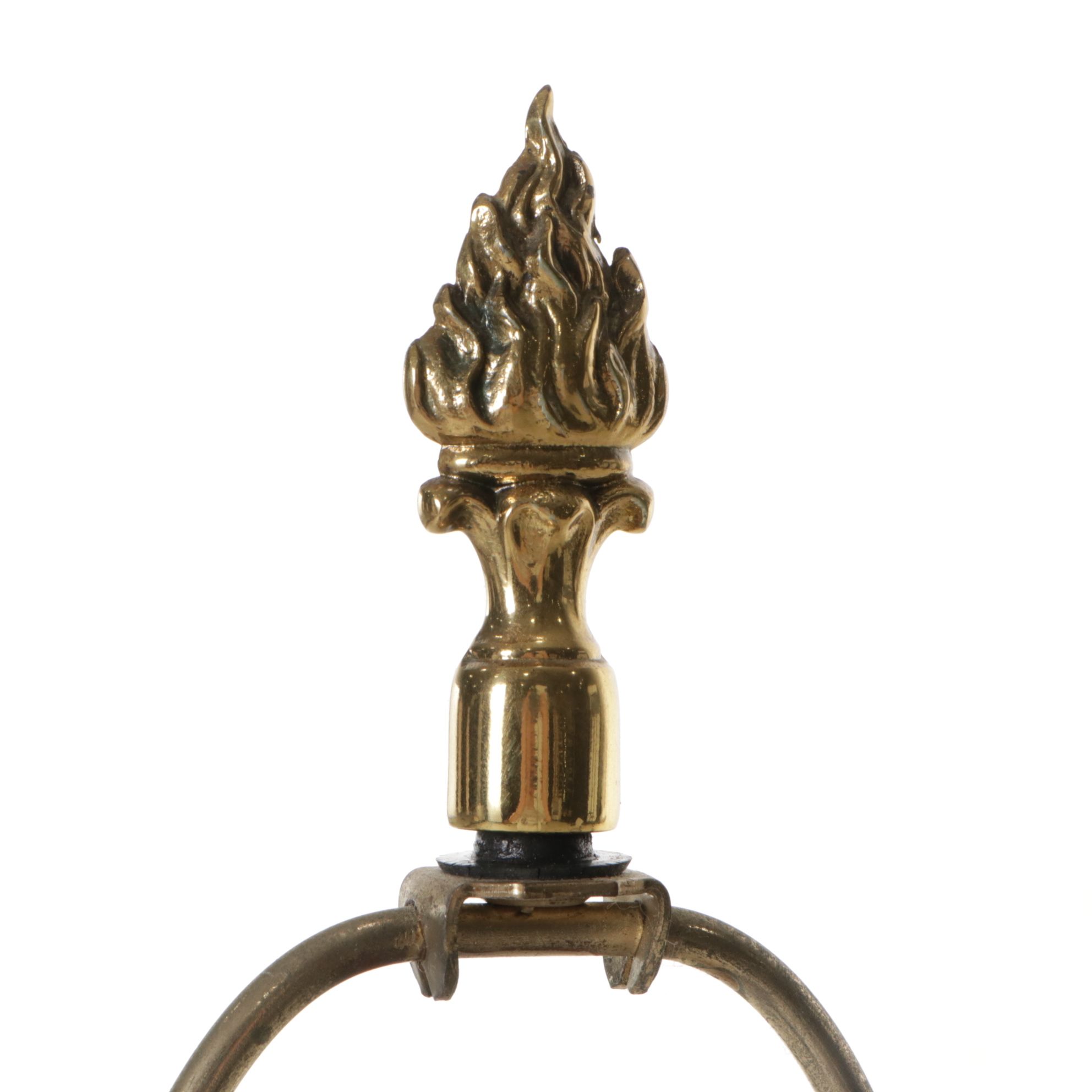 Stiffel Neoclassical Brass Floor Lamp with Pleated Fabric Shade