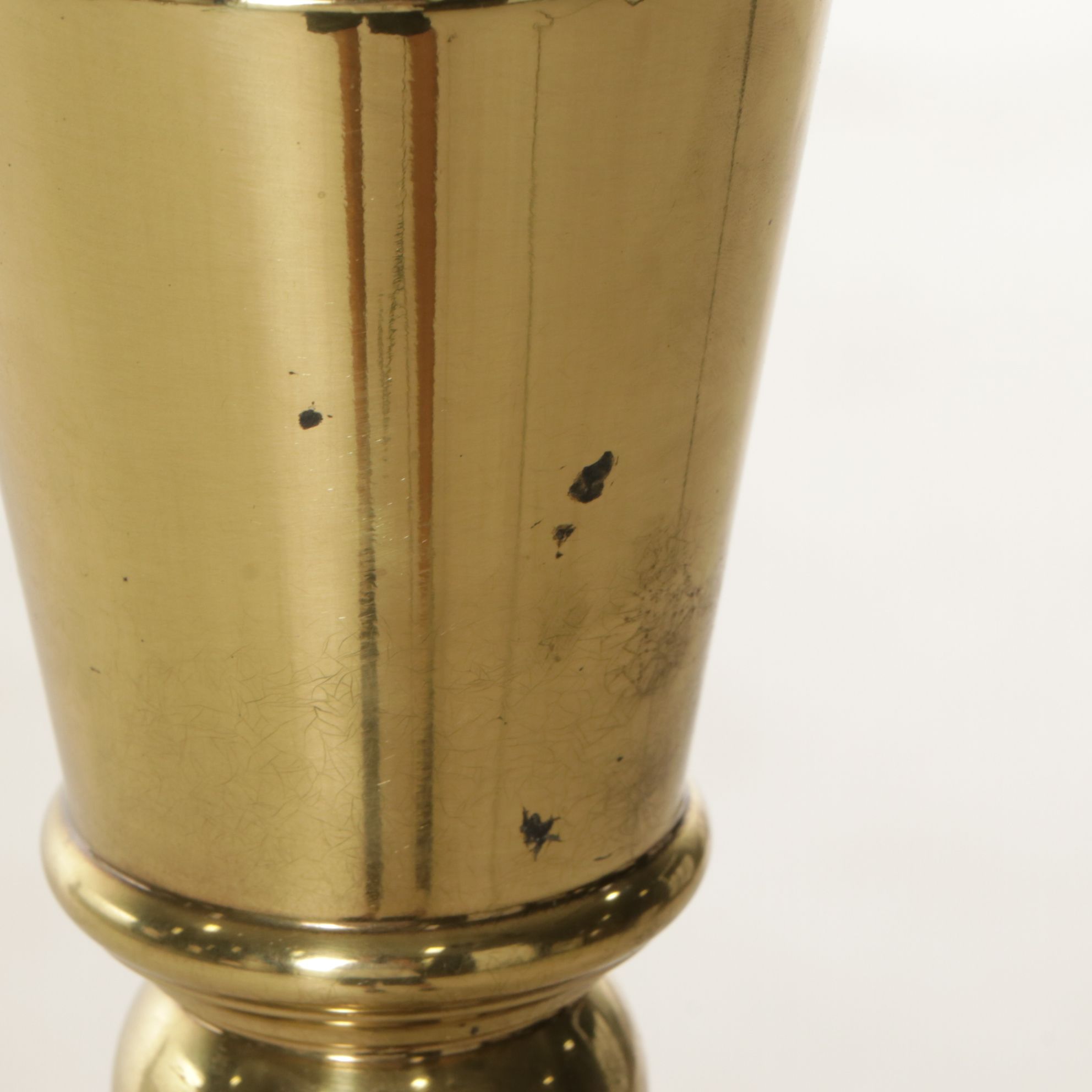 Stiffel Neoclassical Brass Floor Lamp with Pleated Fabric Shade