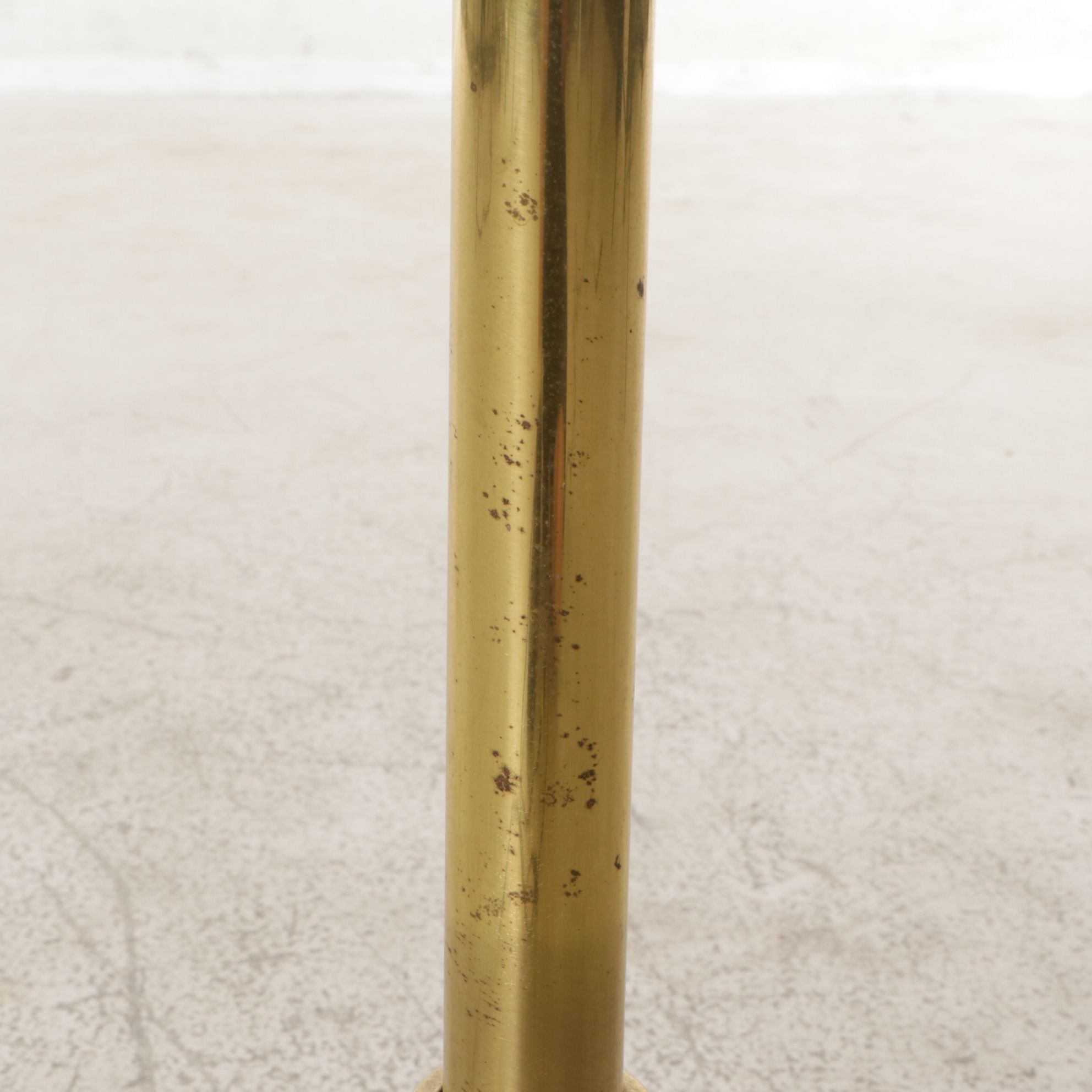 Stiffel Neoclassical Brass Floor Lamp with Pleated Fabric Shade