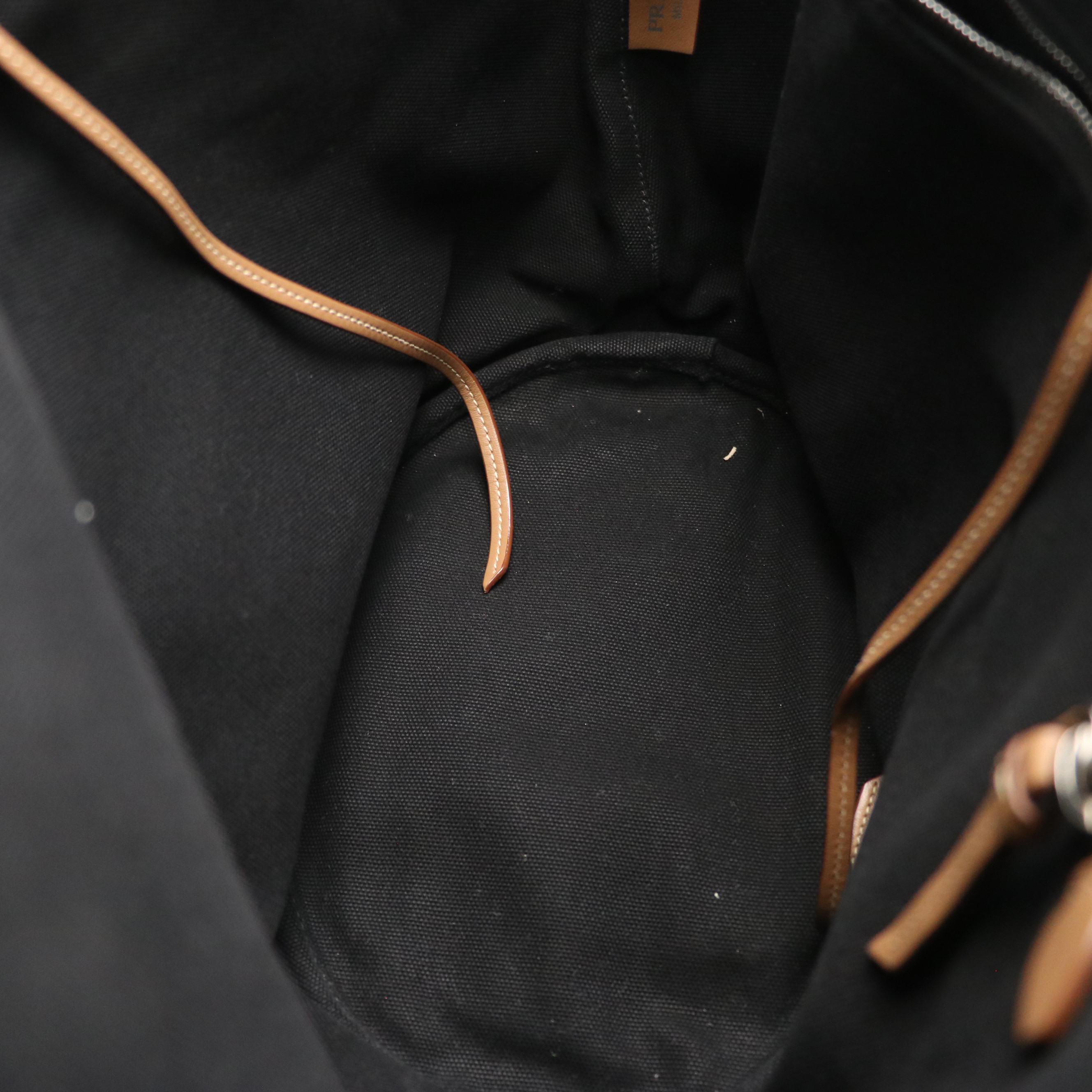 Prada Bucket Shopping Two-Way Tote in Black Canapa Logo Canvas