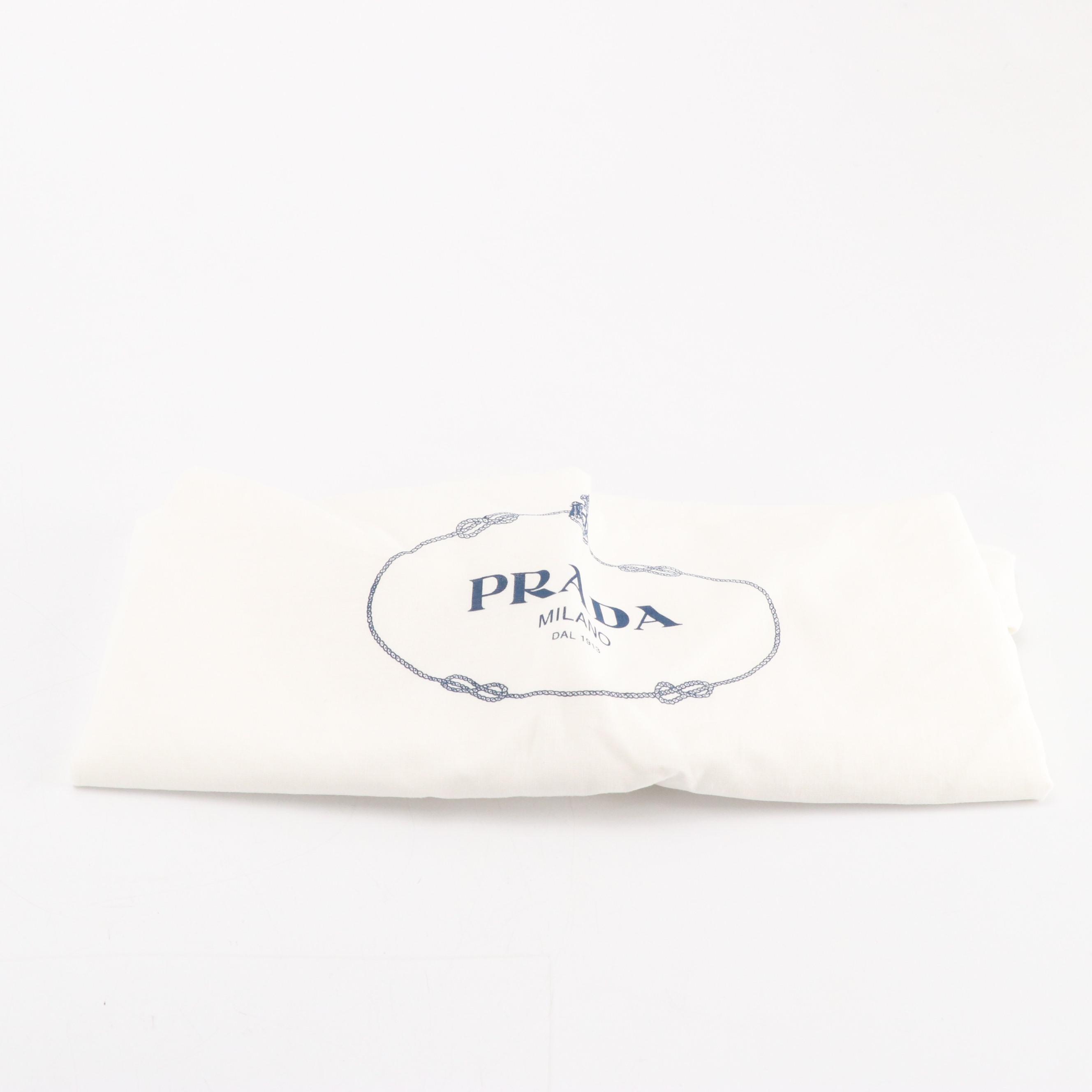 Prada Bucket Shopping Two-Way Tote in Black Canapa Logo Canvas