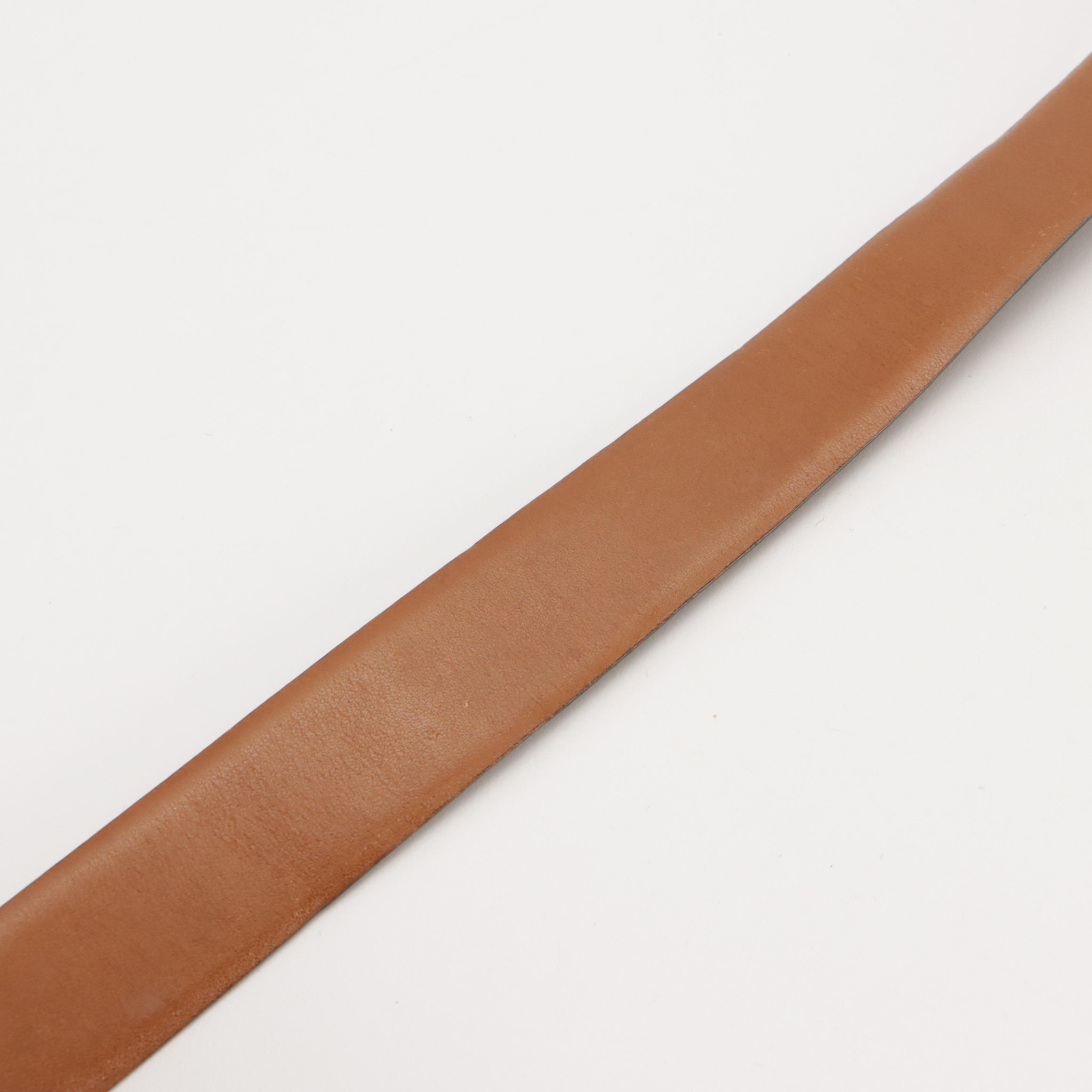 Chanel Gold Tone CC Buckle Reversible Belt in Brown Anjou Calf Leather