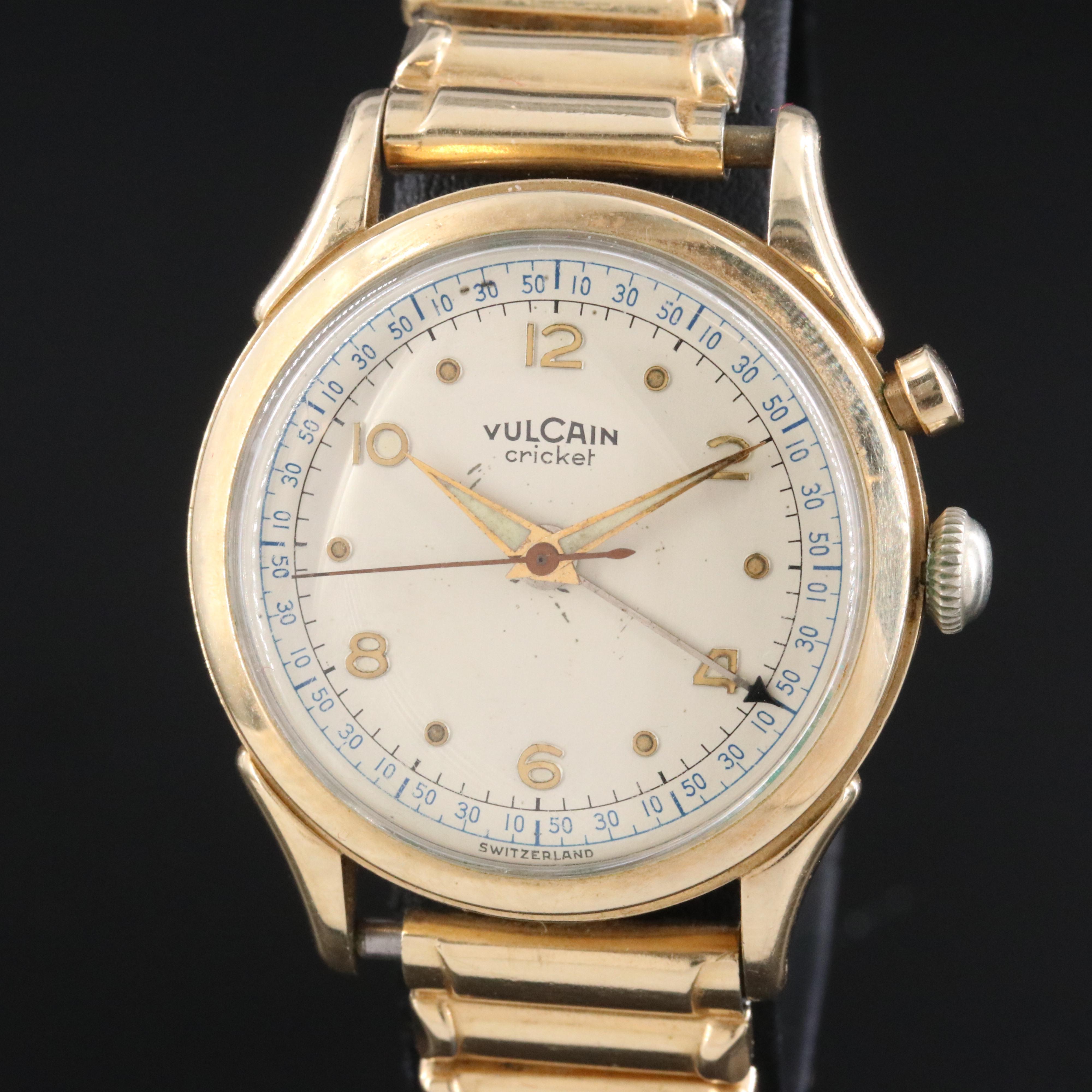 Vulcain Grand Prix Cricket Vintage Alarm Watch