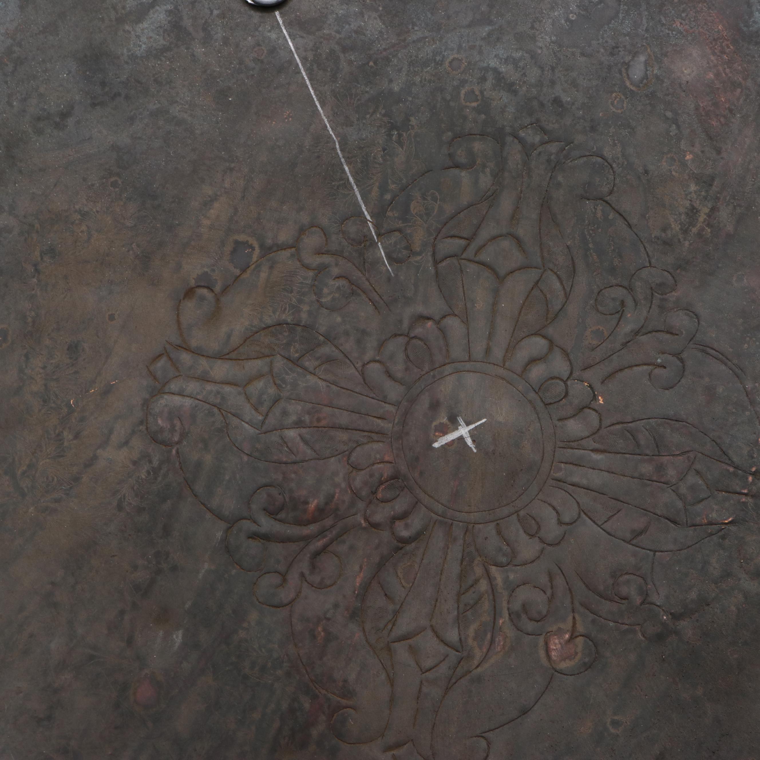 Buddhist Metal Mandala with Resin and Metal Mosaic