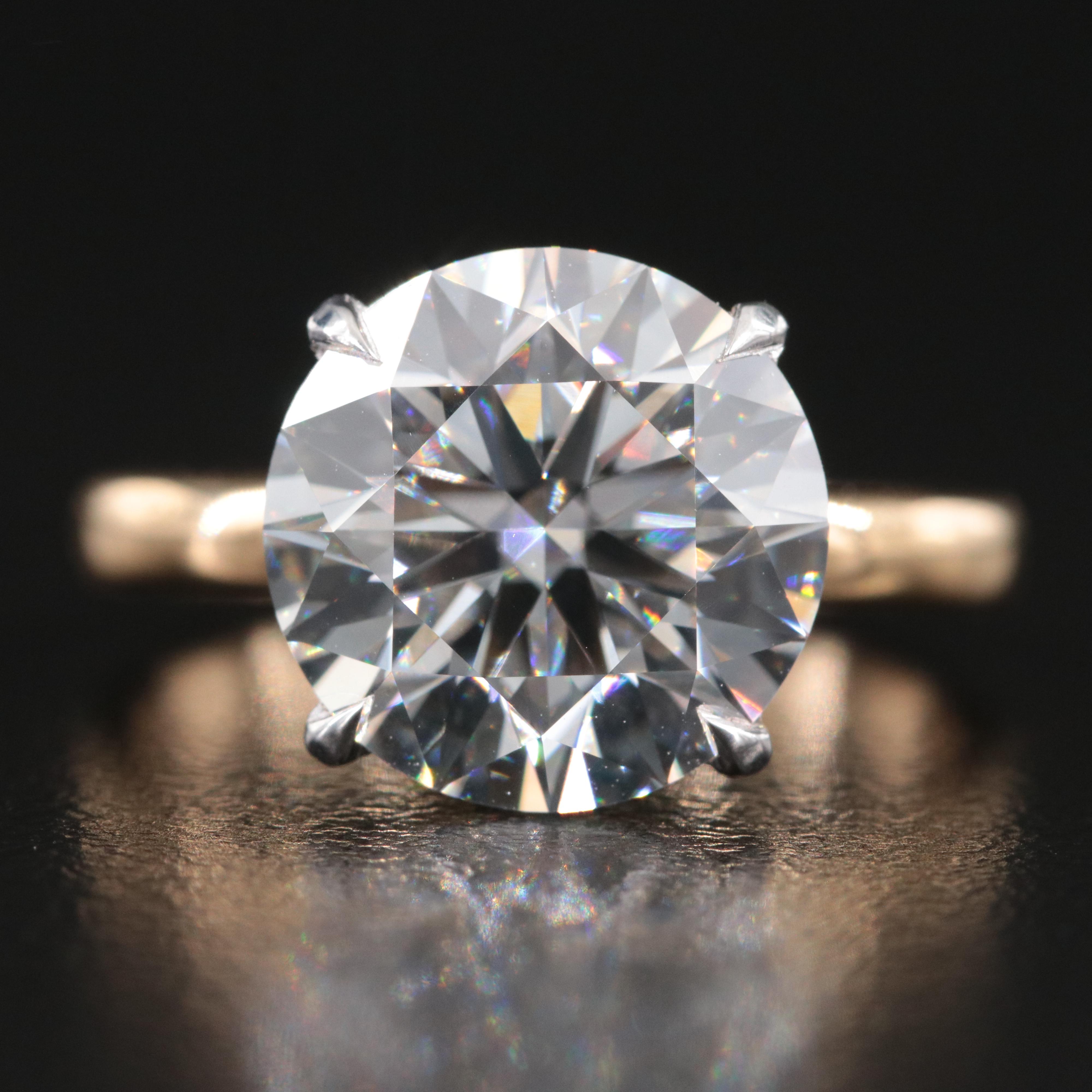 18K 4.96 CT Lab Grown Diamond Solitaire Ring with IGI Report