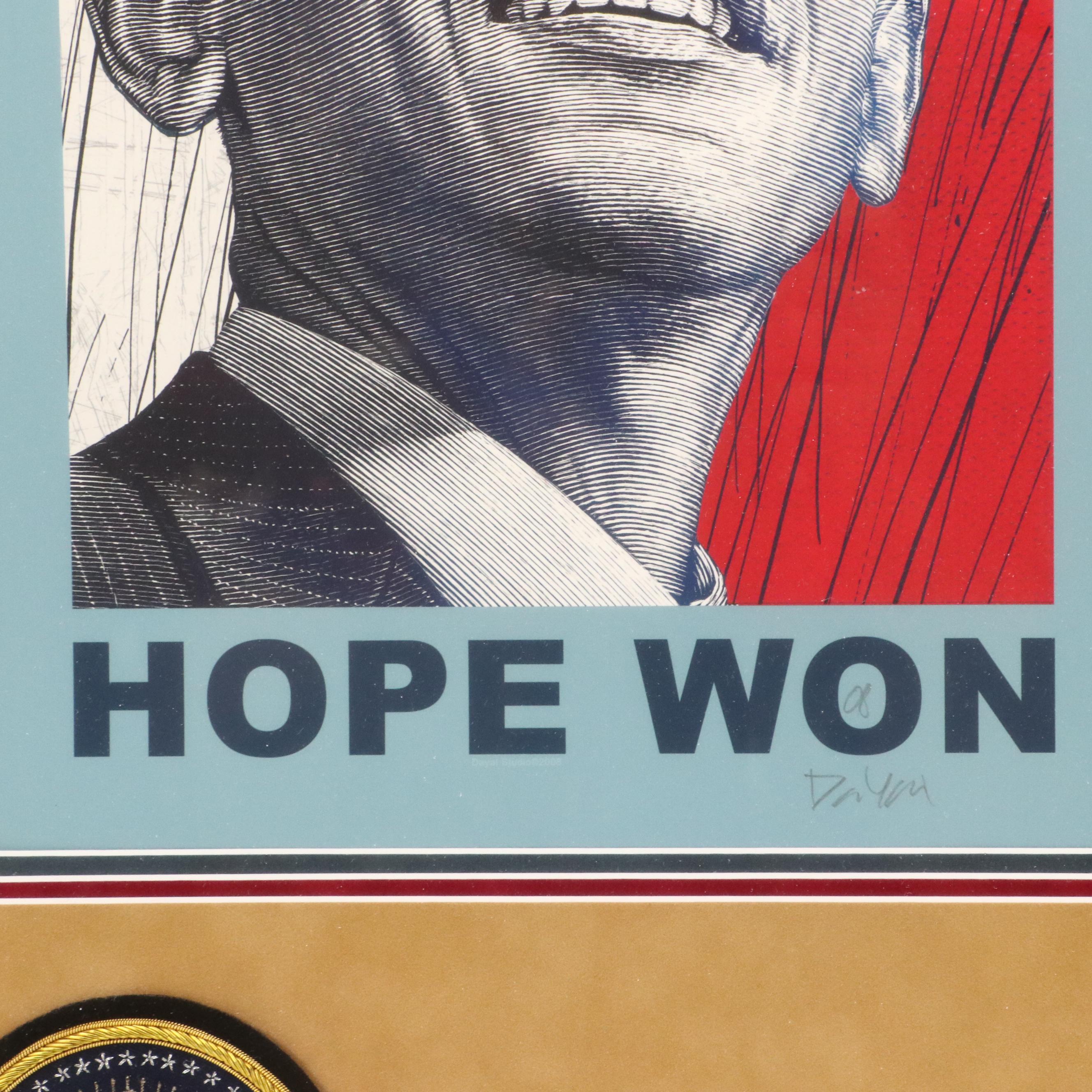 Antar Dayal Giclée "Hope Won," 2008; Embroidered Federal Eagle Patches