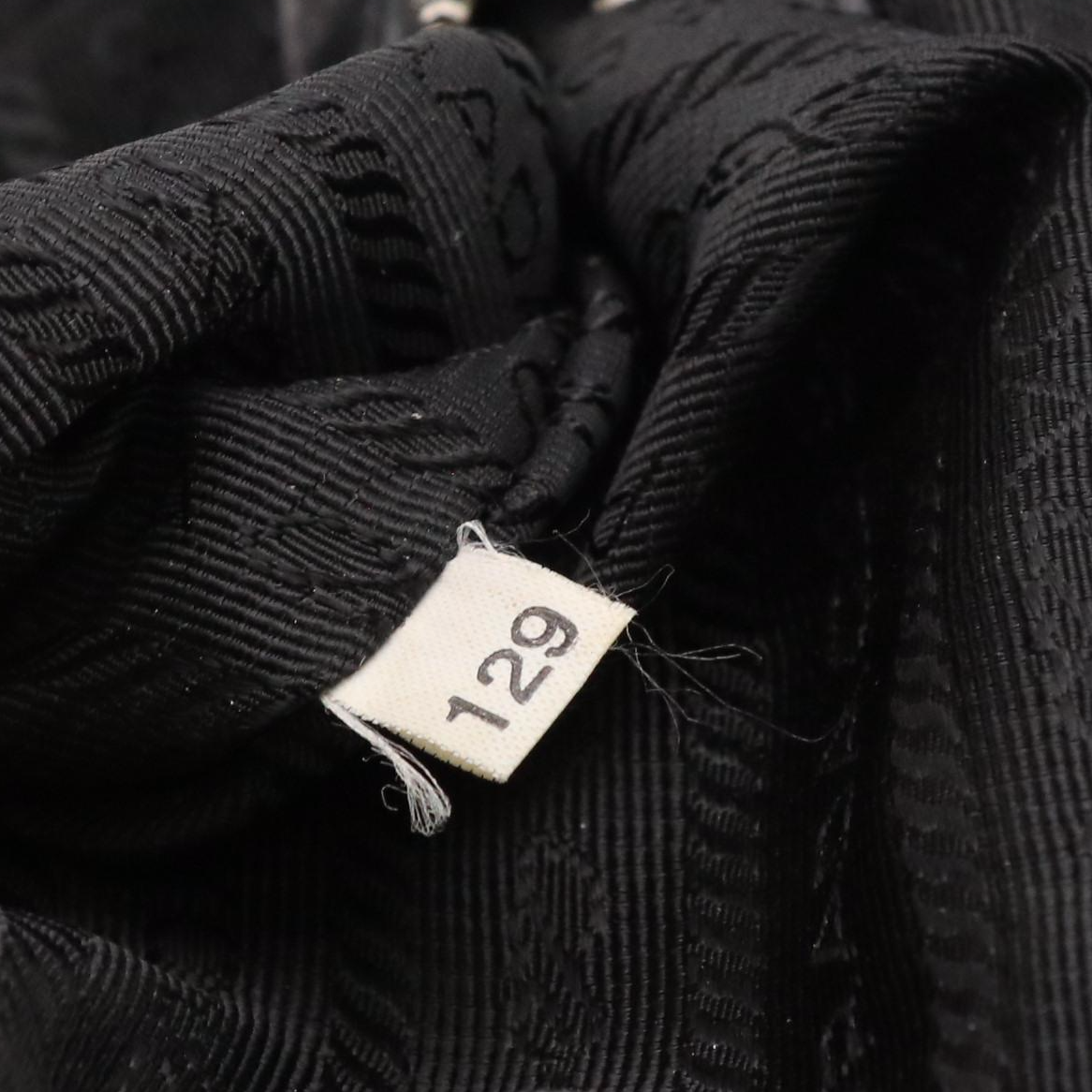 Prada Black Pleated Tessuto Nylon and Glazed Leather Tote