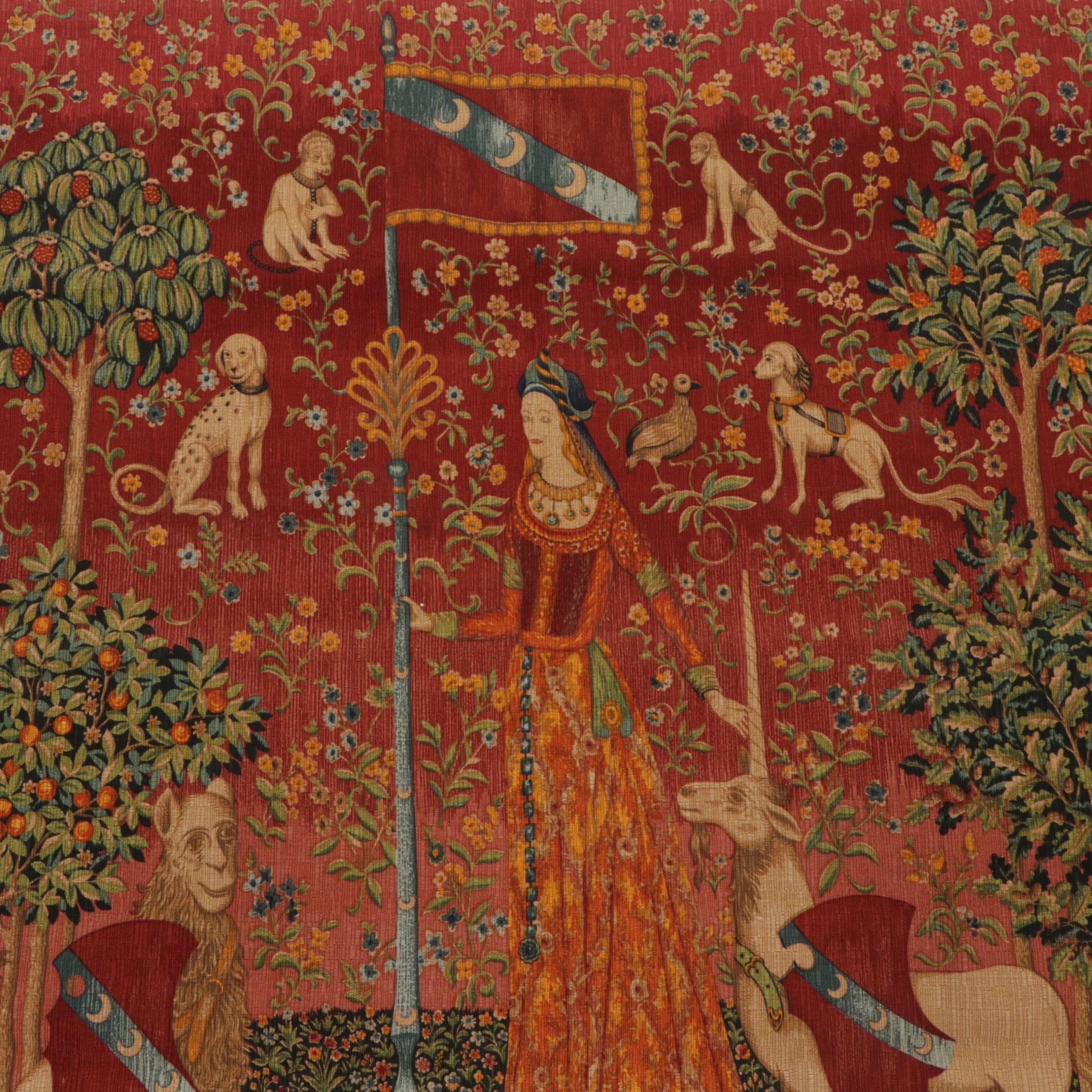 Jacquard Wall Tapestry After The Lady and The Unicorn, 20th Century