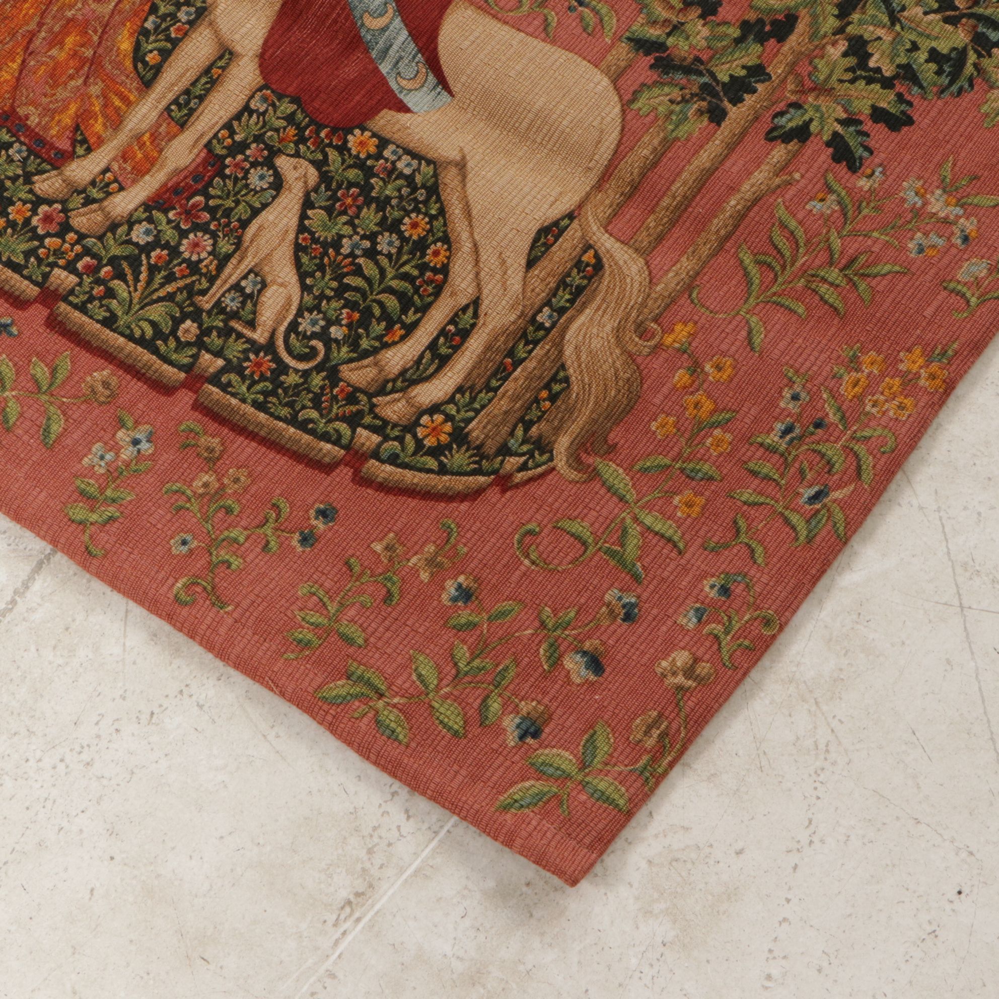 Jacquard Wall Tapestry After The Lady and The Unicorn, 20th Century