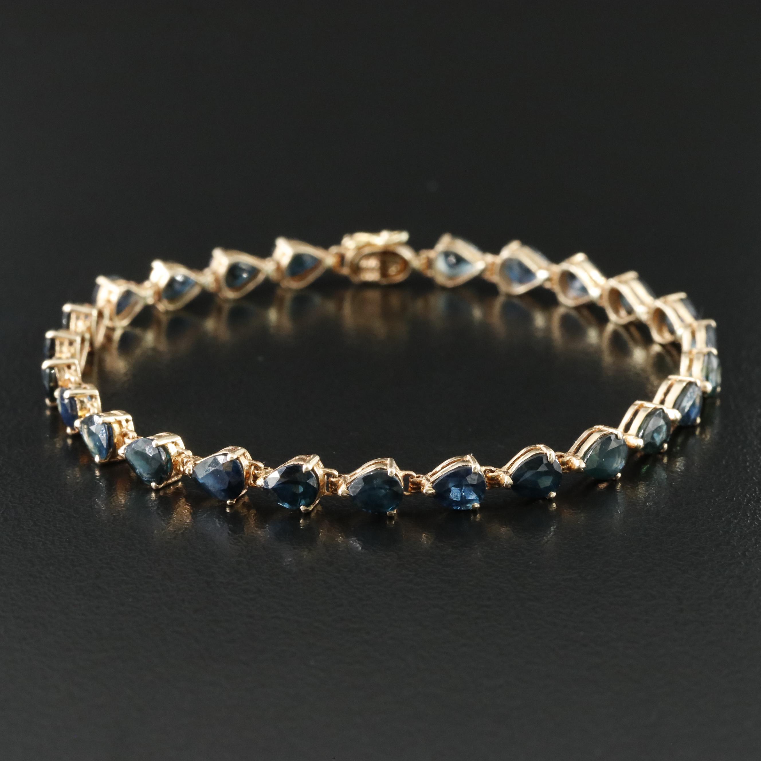 14K Sapphire Line Bracelet