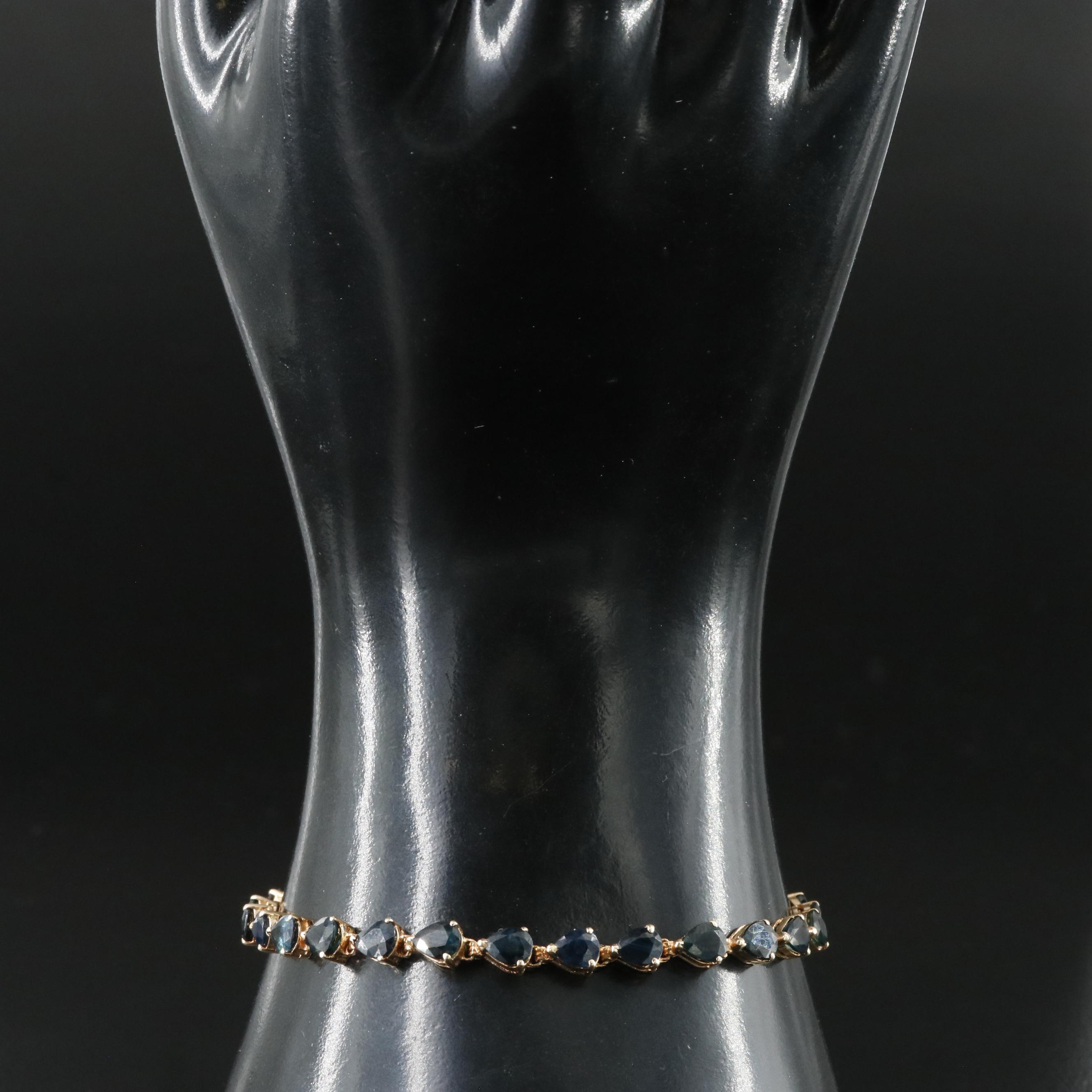 14K Sapphire Line Bracelet