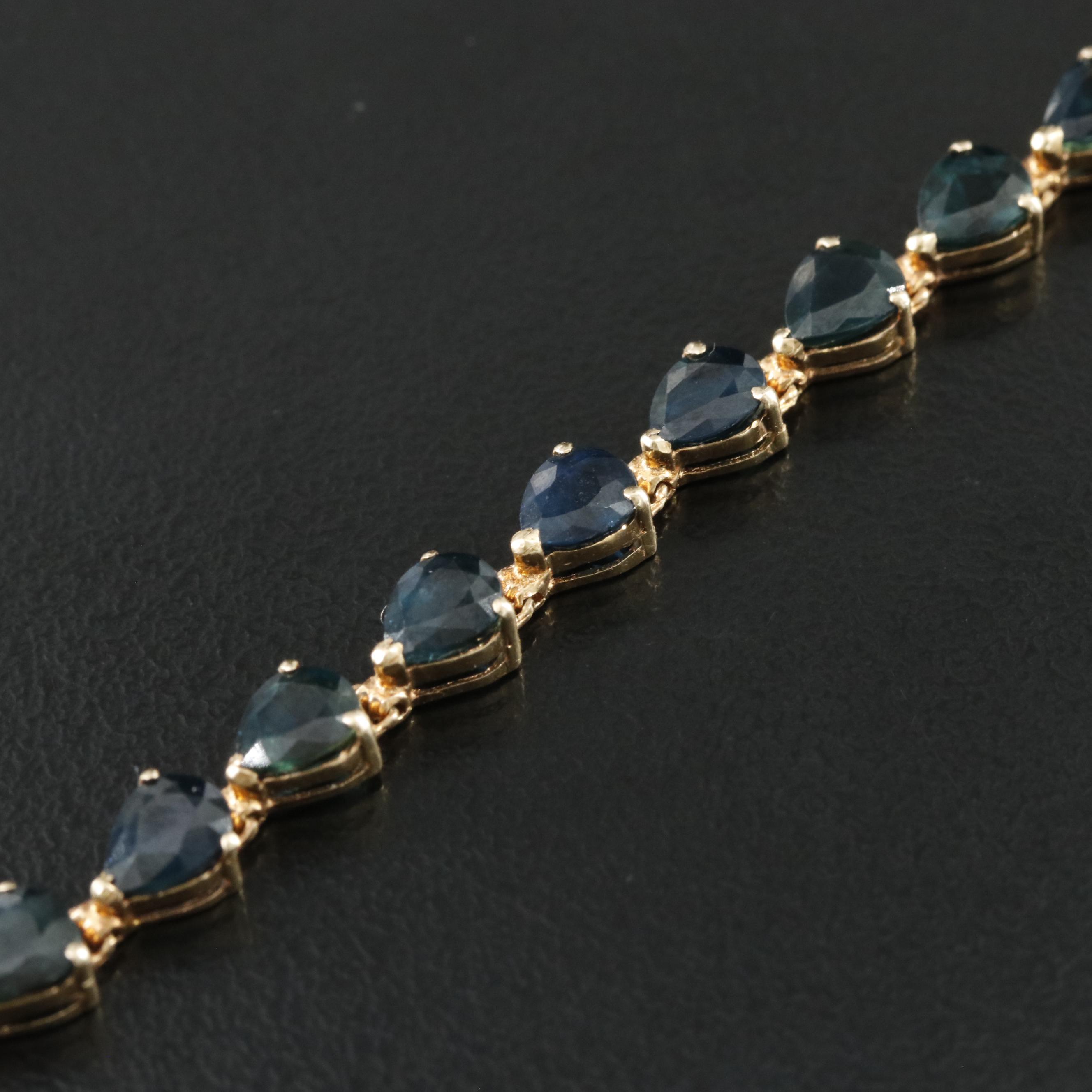 14K Sapphire Line Bracelet