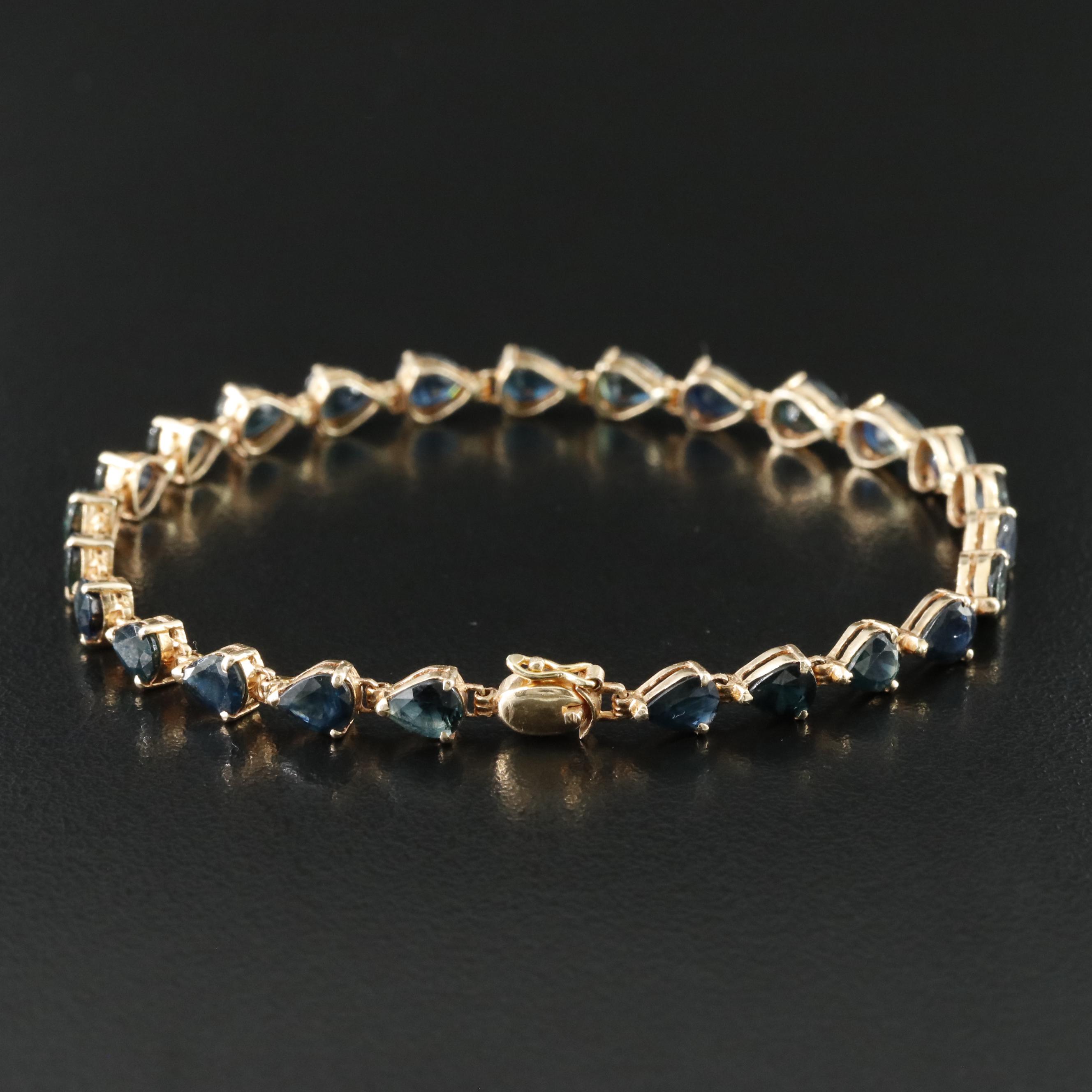 14K Sapphire Line Bracelet